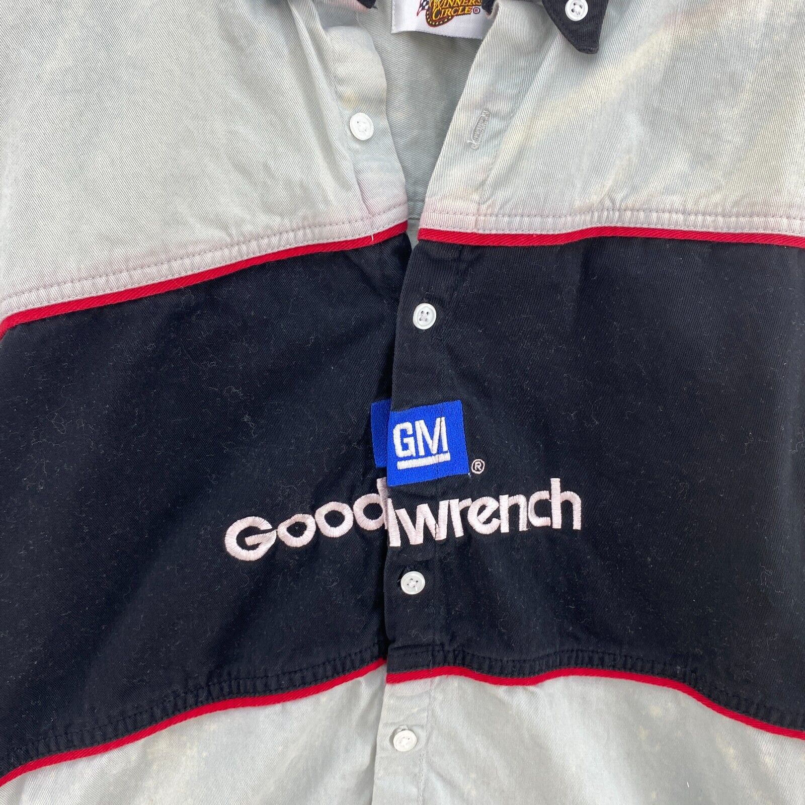 Vintage Kevin Harvick Goodwrench Winner's Circle Gray Button Up Shirt Size L