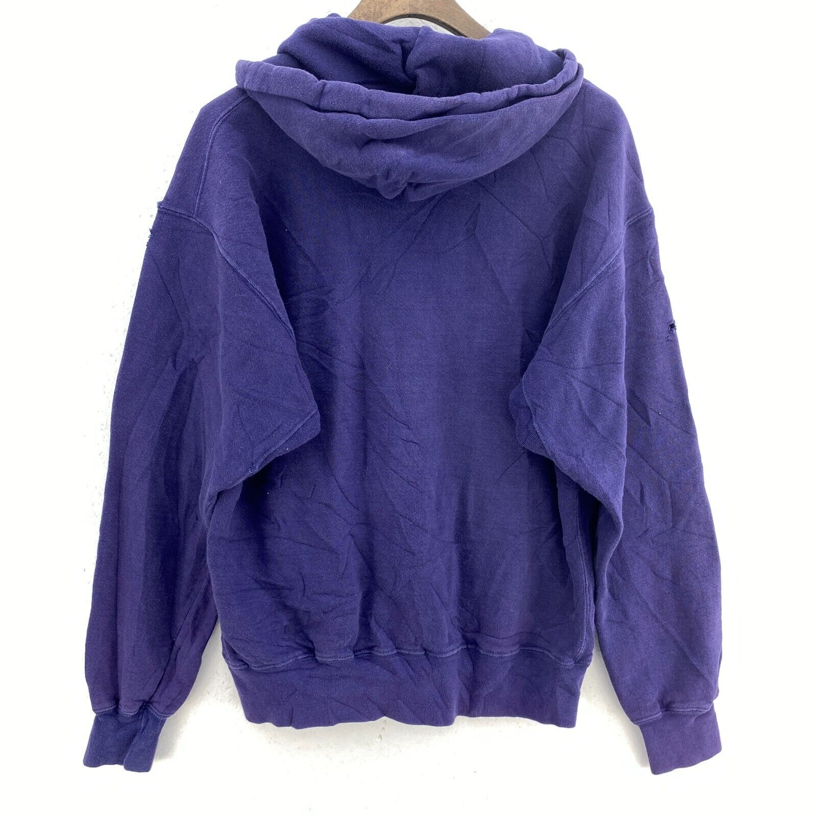 L.L Bean Freeport Town Embroidered Purple Hoodie Size L 1/4 Button