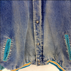 Starter Logo Snapped Denim Blue Jacket Size XL