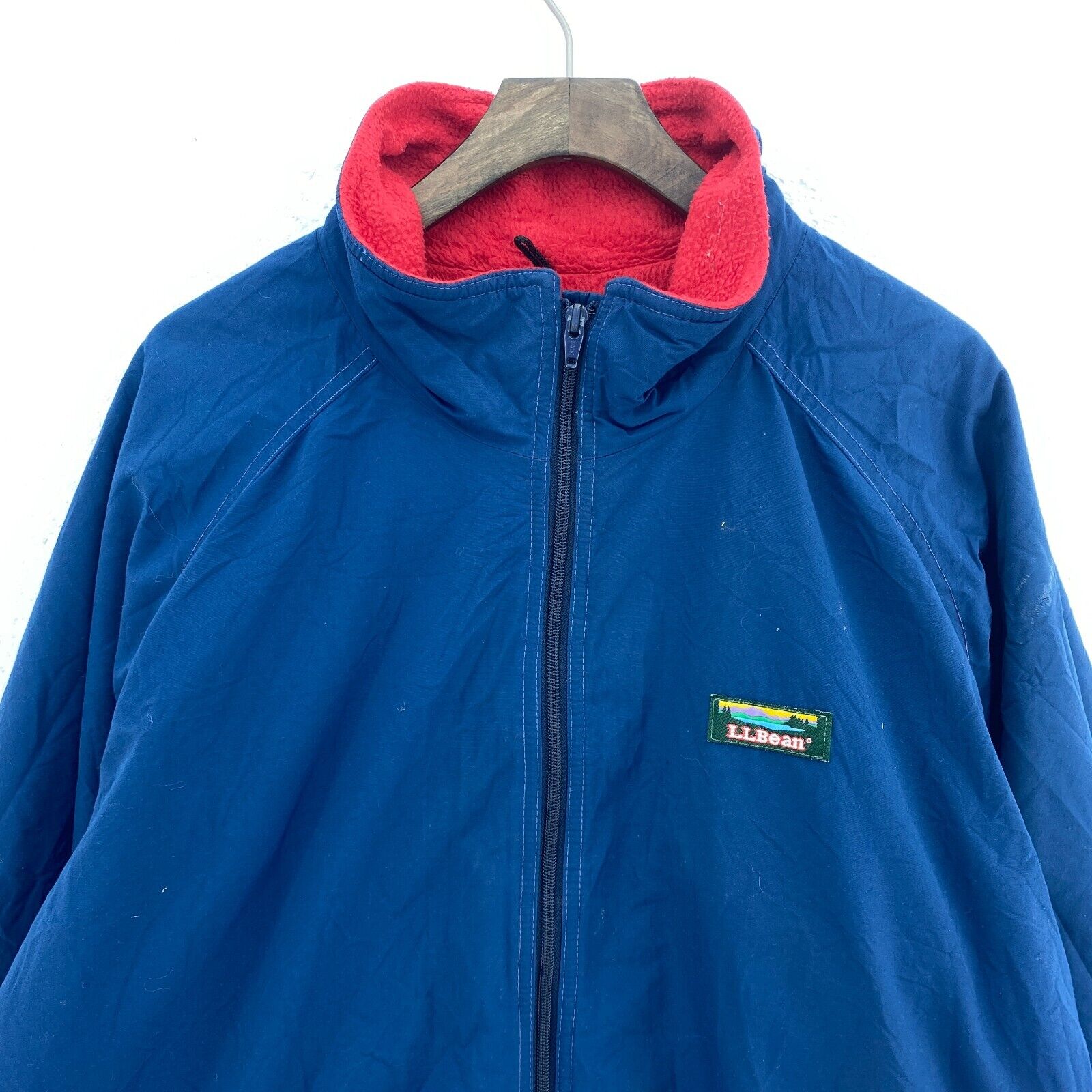 L.L Bean Blue Jacket Fleece Lined Size XL Full Zip Up