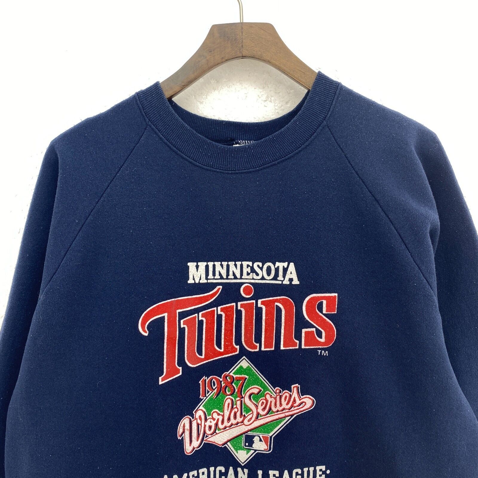 Minnesota Twins World Series MLB 1987 League Navy Blue Sweatshirt Size L