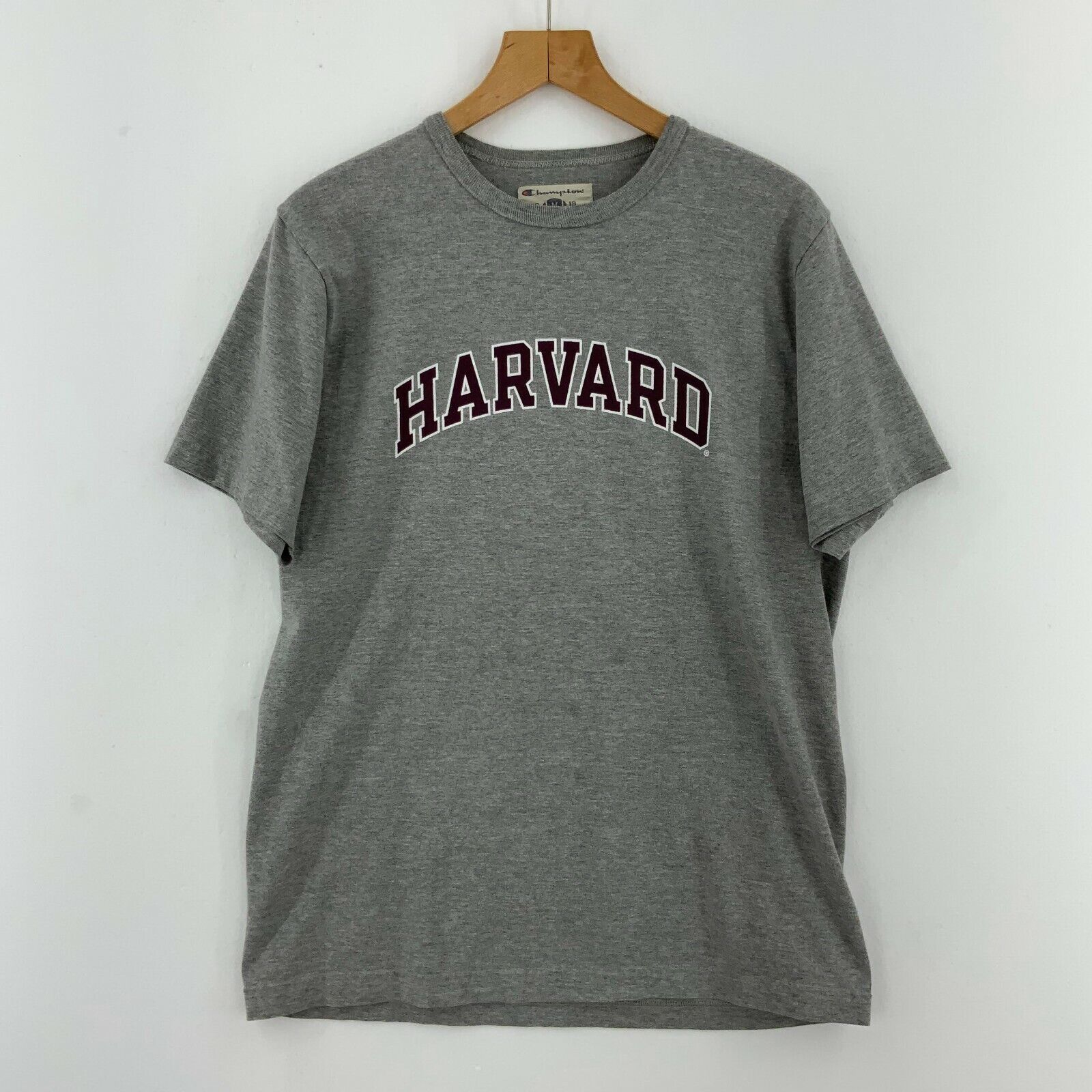 Champion Harvard Logo Gray T-shirt Size M