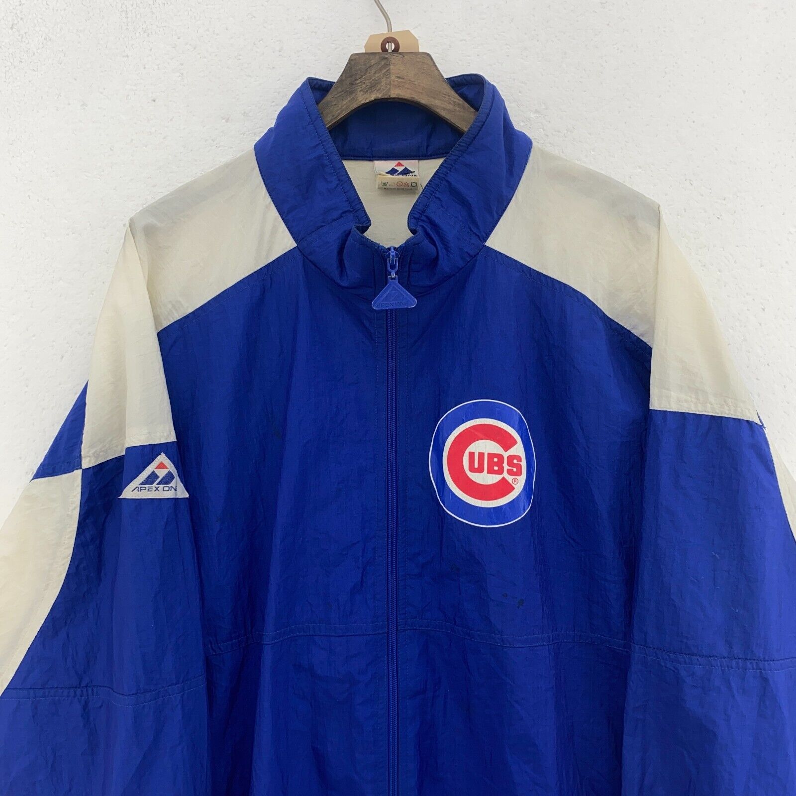 Chicago Cubs MLB Big Logo Apex One Pullover Windbreaker Jacket Blue Size M
