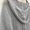 Michael Kors Women's Metallic Mesh Gray Hooded Sweater