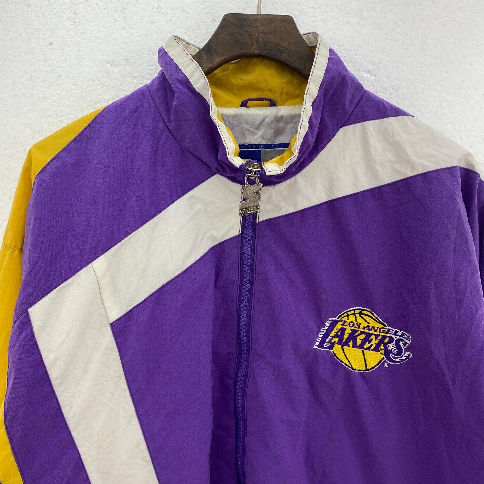 Starter Los Angeles Lakers NBA Logo Full Zip Purple Jacket Size XL Women's