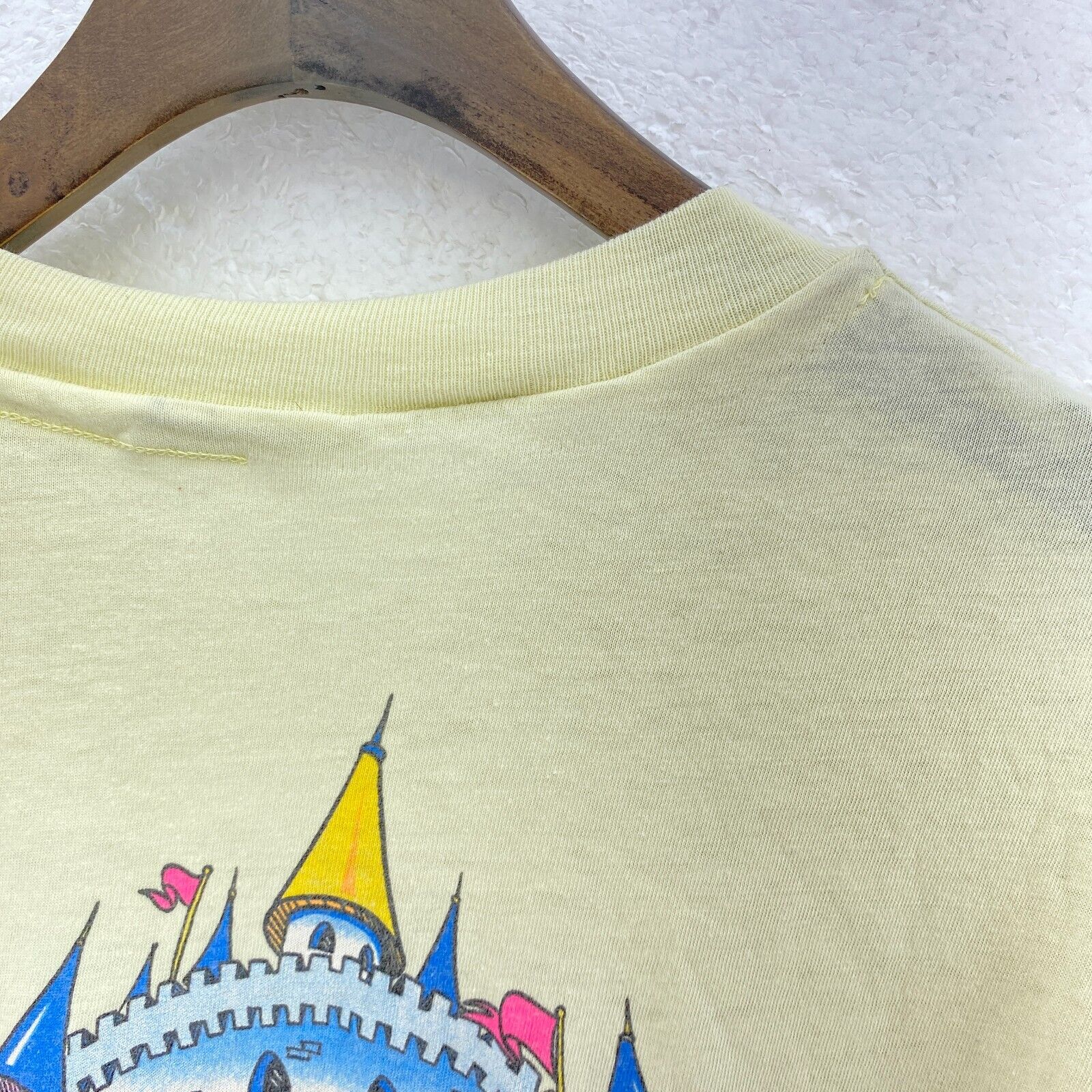 Vintage Disney Mickey And Minnie Mouse Yellow T-shirt Size S