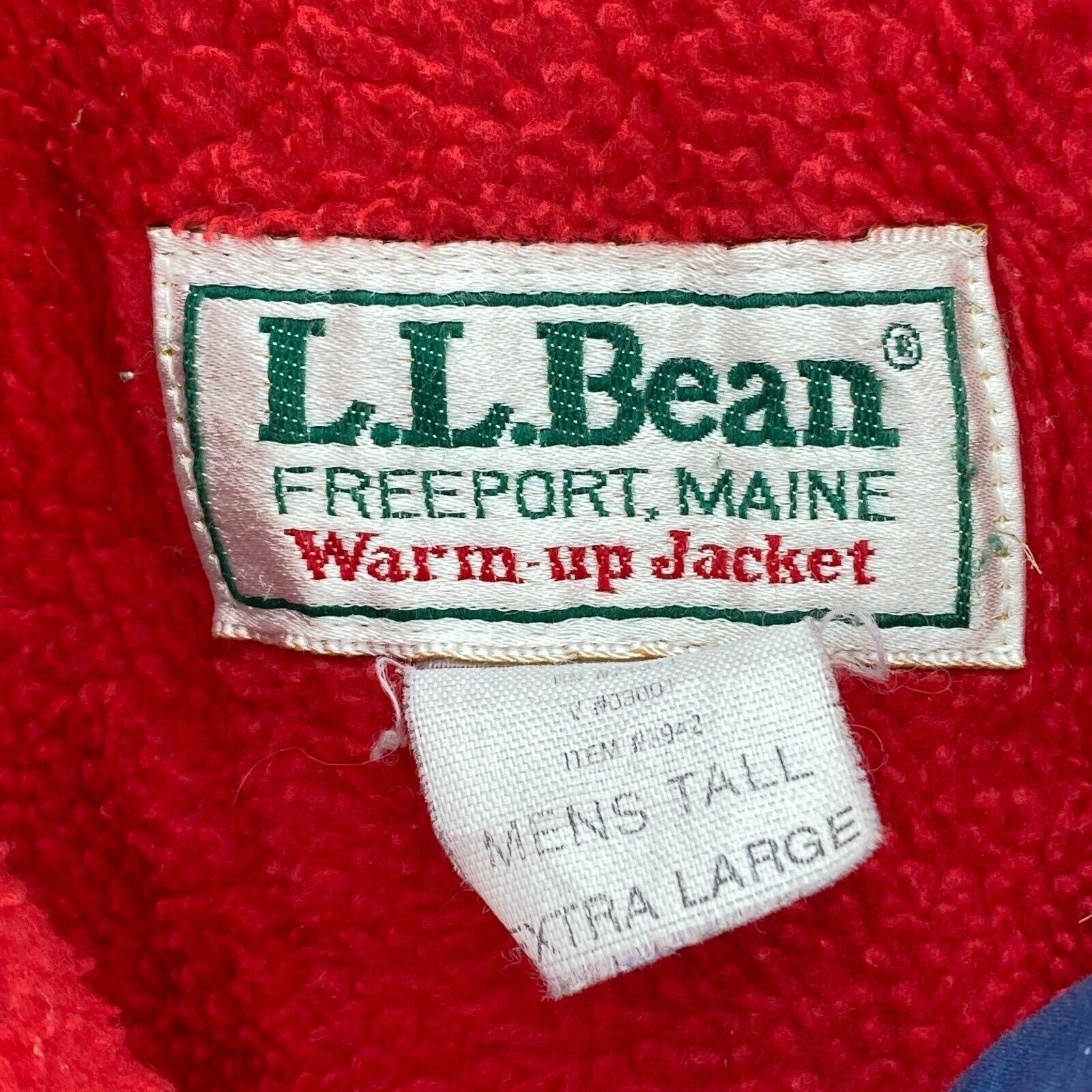 L.L Bean Blue Jacket Fleece Lined Size XL Full Zip Up