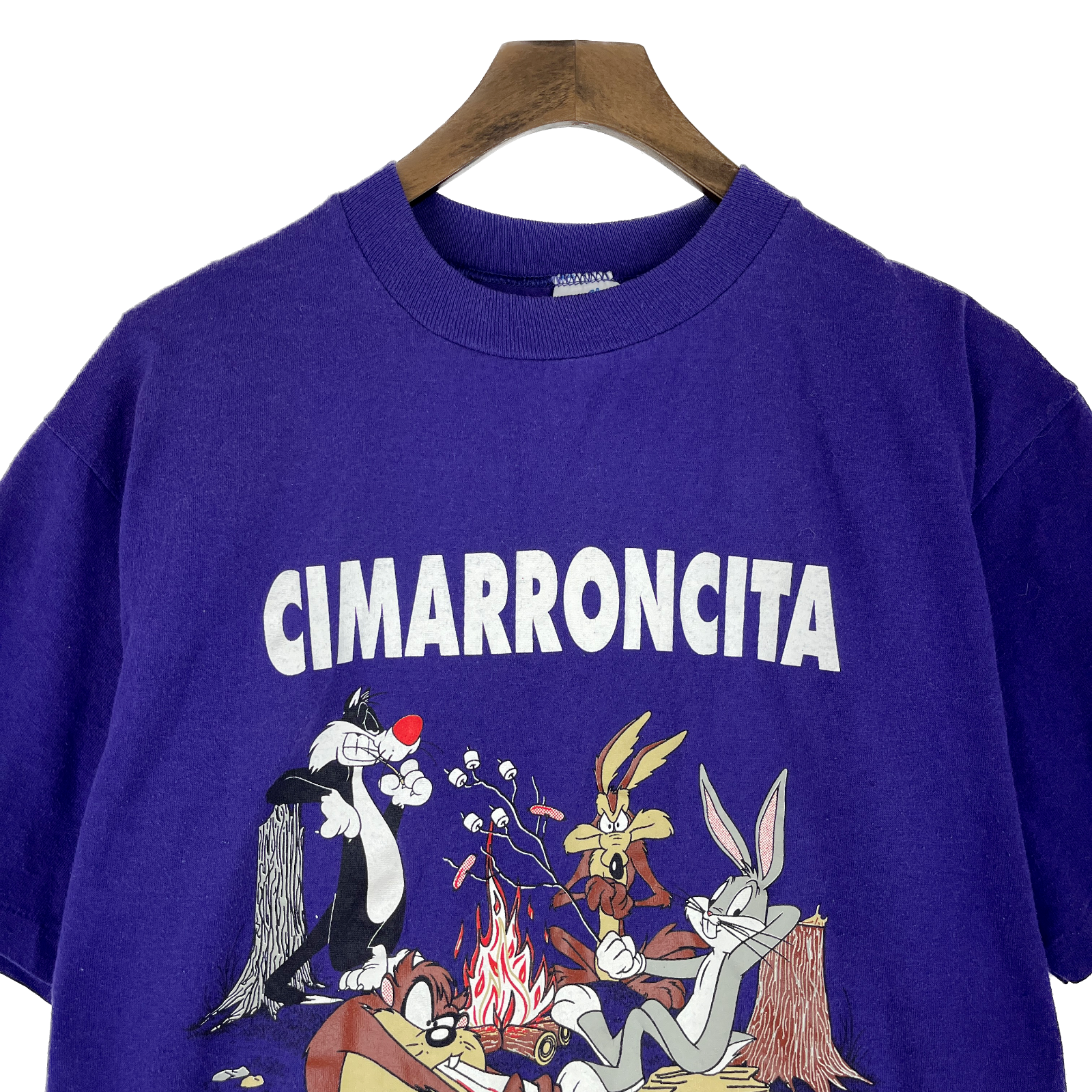 Cimarroncita Warner Bros 1993 Bugs Bunny Marshmallow Camp Purple T-shirt Size L