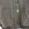 Vintage Carhartt Full Zip Beige Hooded Canvas Jacket Size L