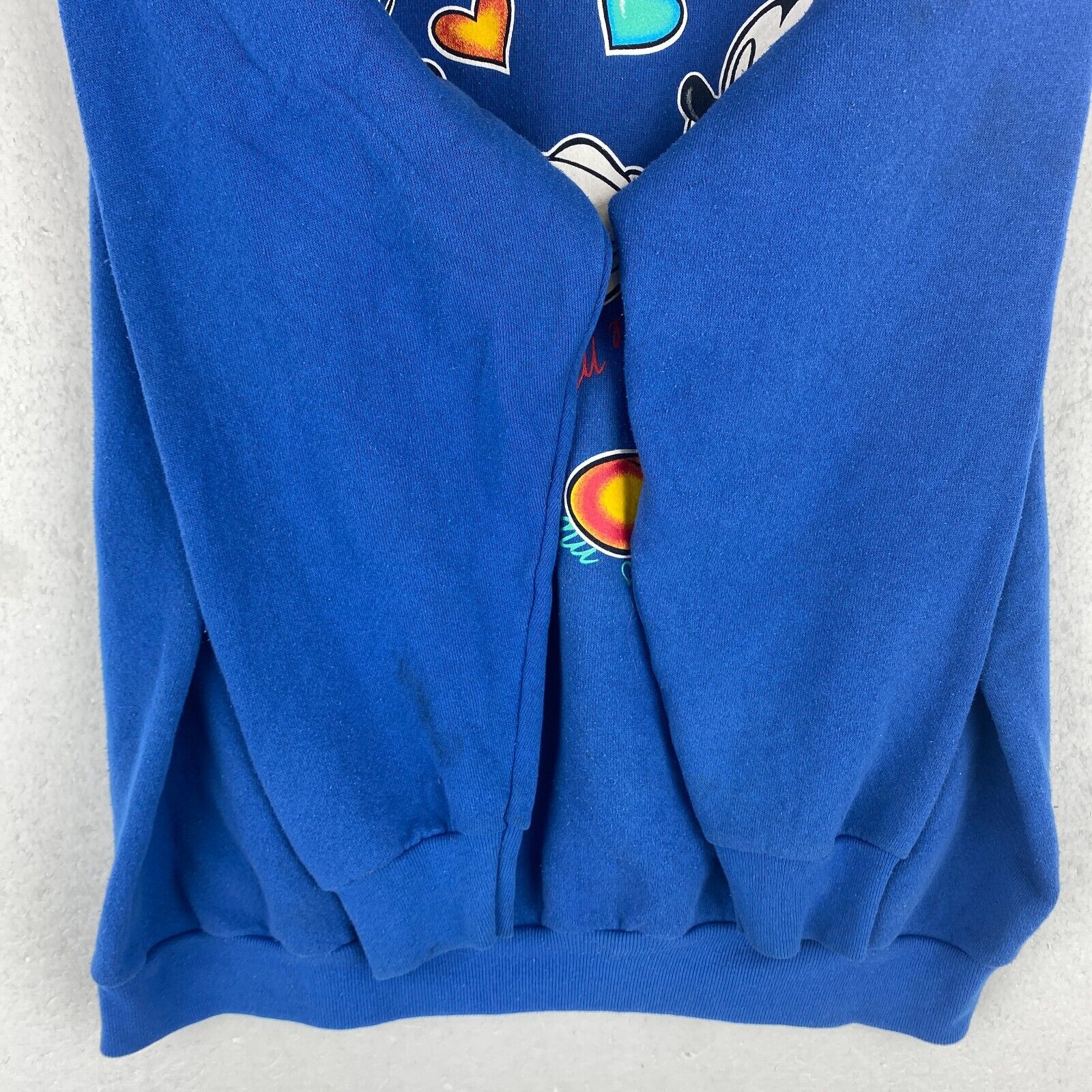 Vintage Disney Mickey Mouse Minnie Mouse Blue Sweatshirt Size XL