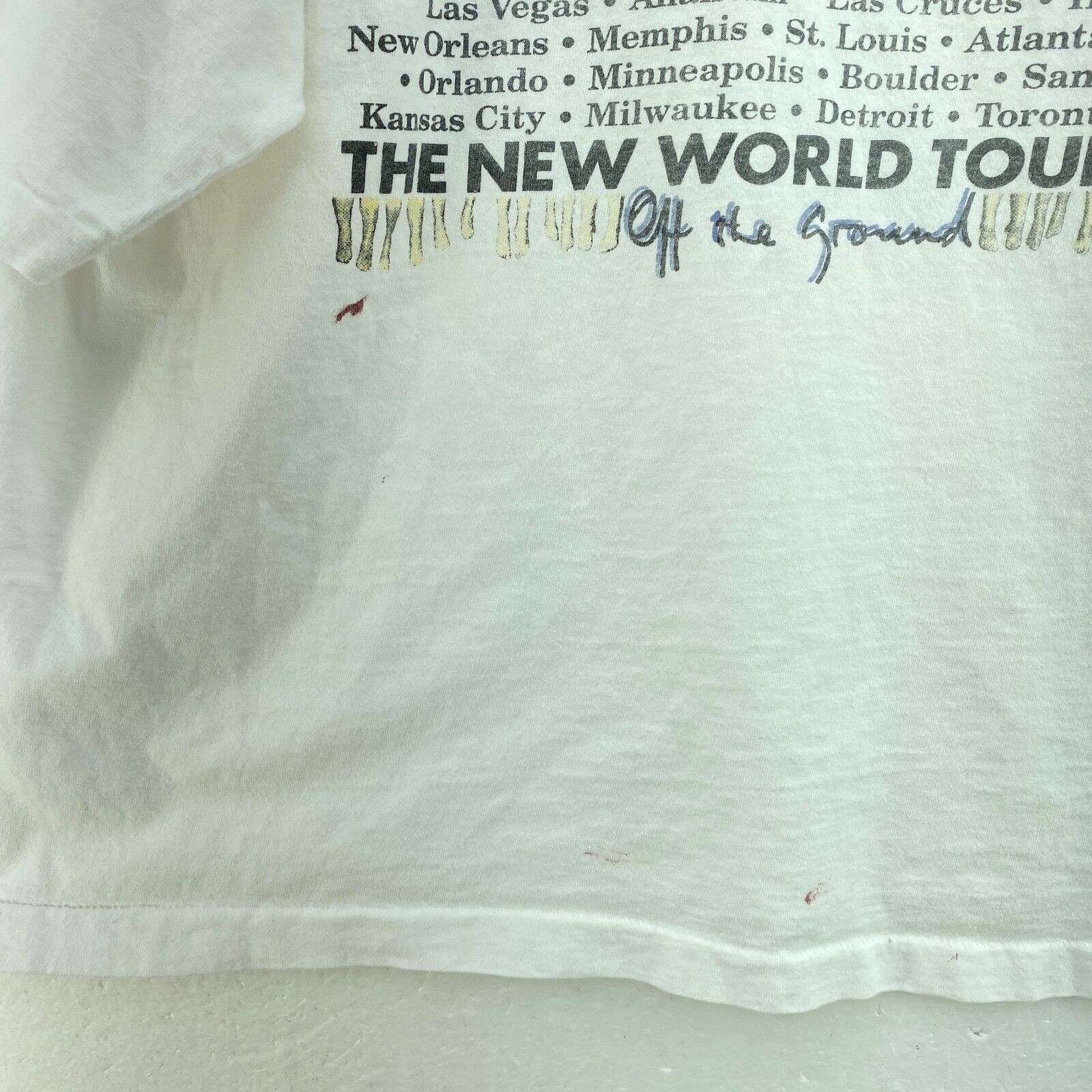 1993 The Beatles Paul McCartney The New World Tour Print White T-shirt Size XL