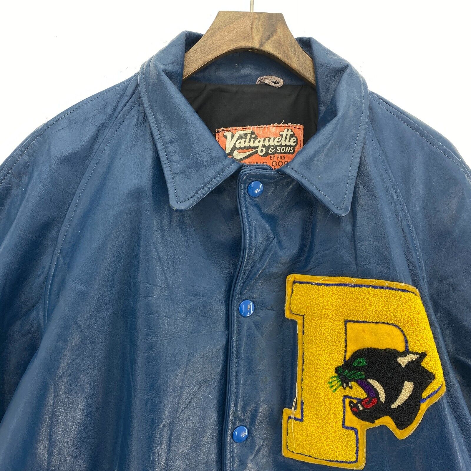 Canadian Champions Hardy Cup Panthers Varsity Leather Jacket Size M NCAA