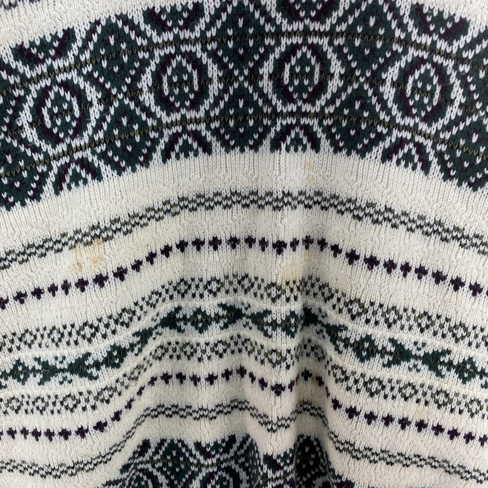 Vintage White 3D Textured Knit Crewneck Sweater Size XL