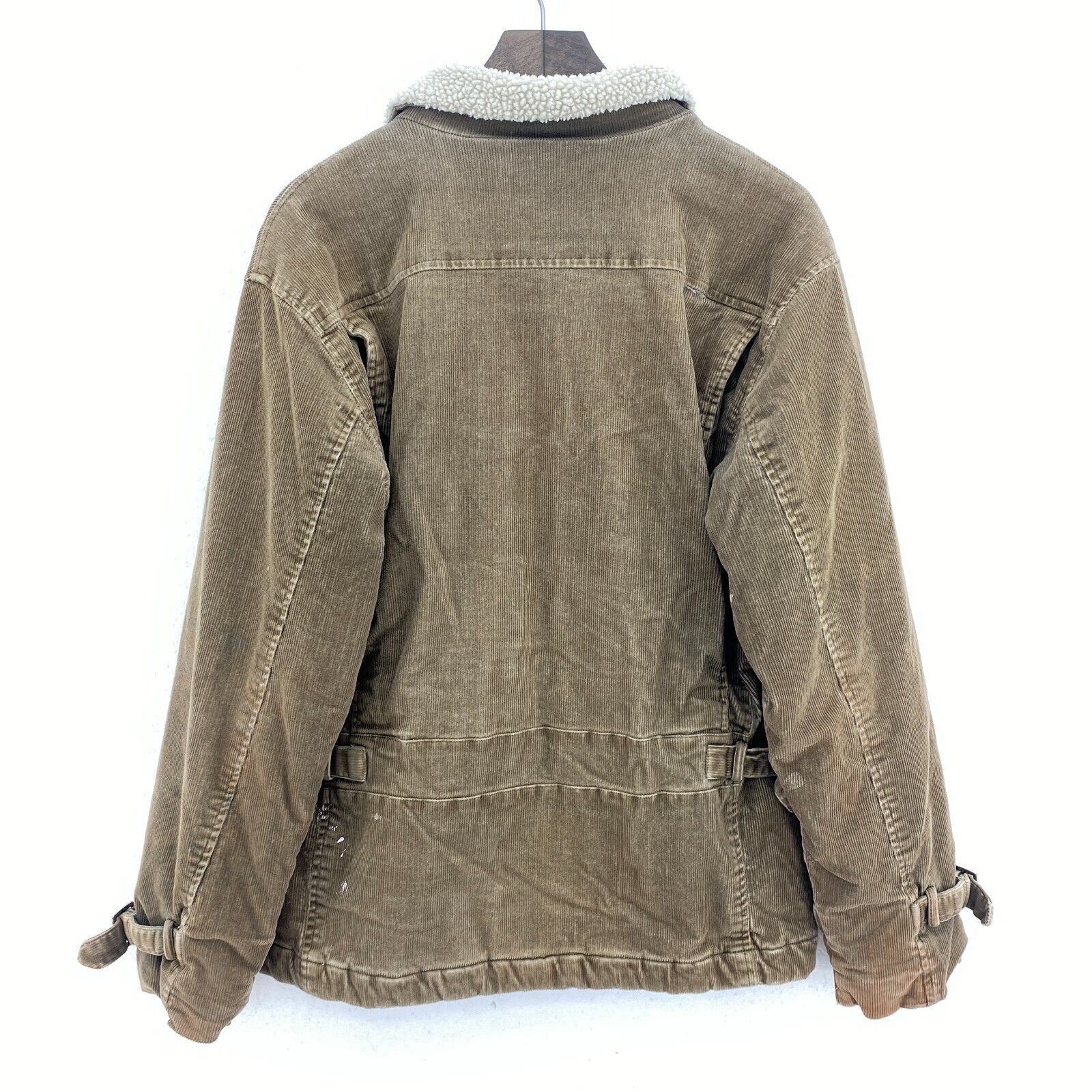 Harley Davidson Shear Lined Full Zip Corduroy Jacket Size M Brown