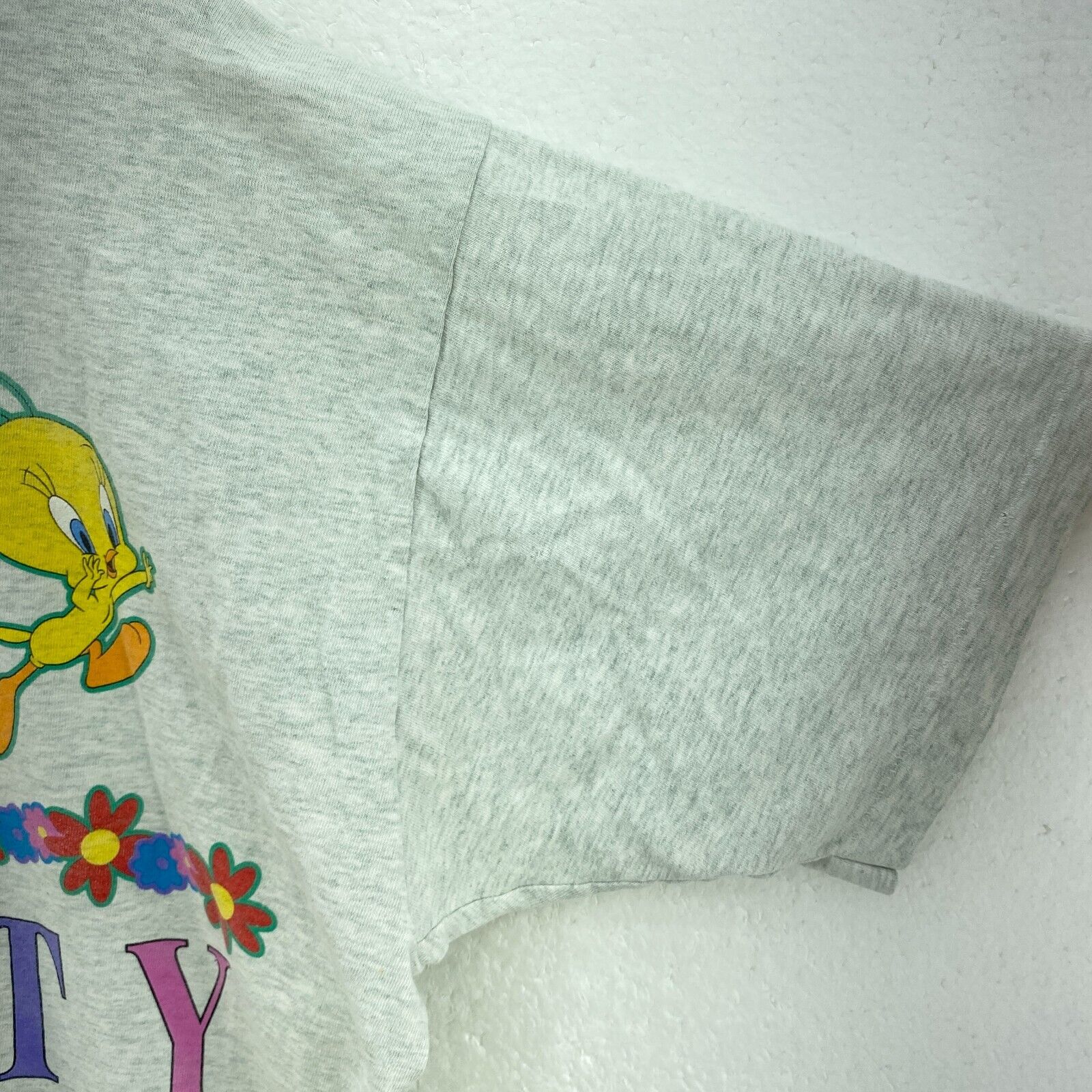 Looney Tunes Tweety 1996 Bird Graphic Print Gray T-shirt Size M