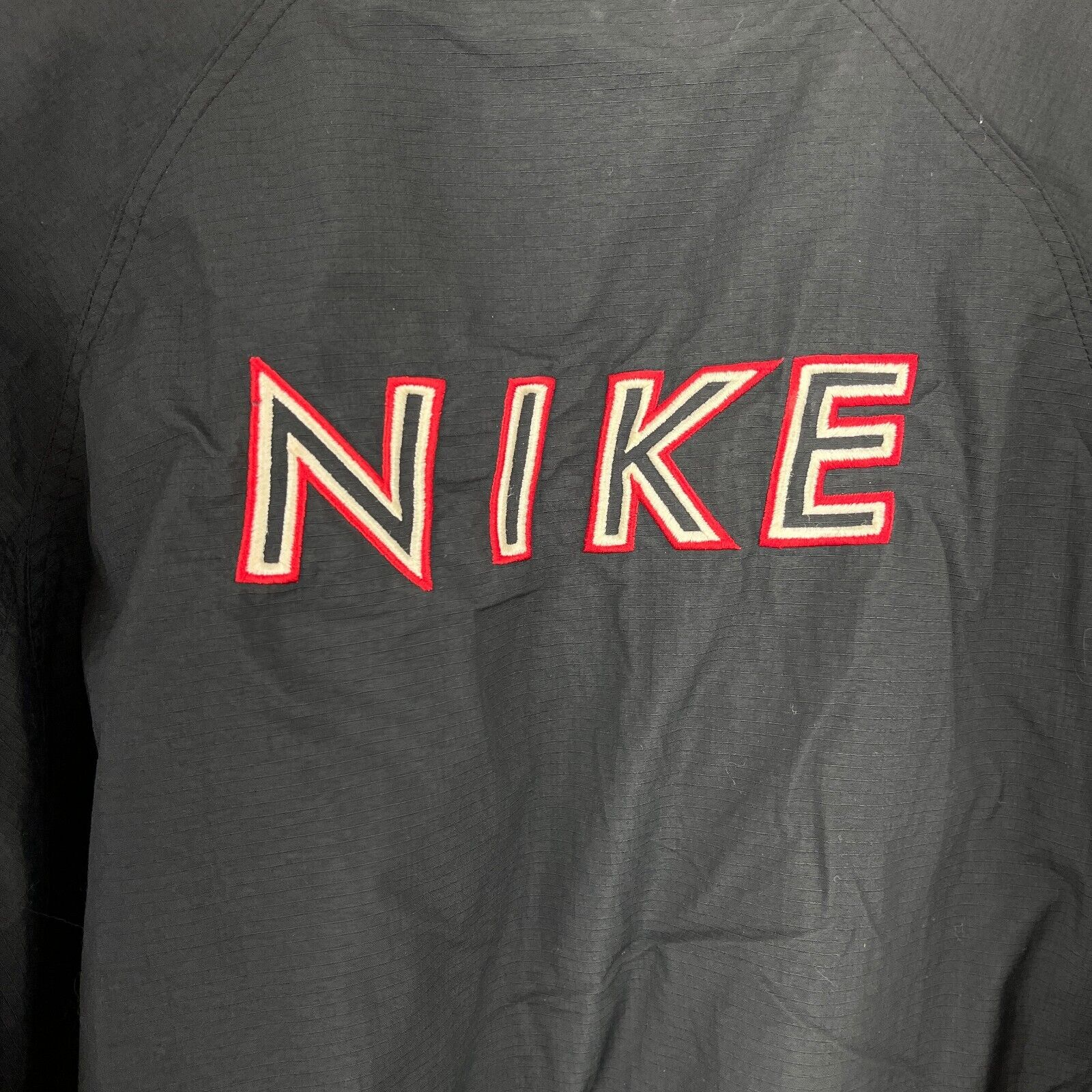 Vintage Nike Swoosh Logo Full Zip Black Insulated Jacket Size M