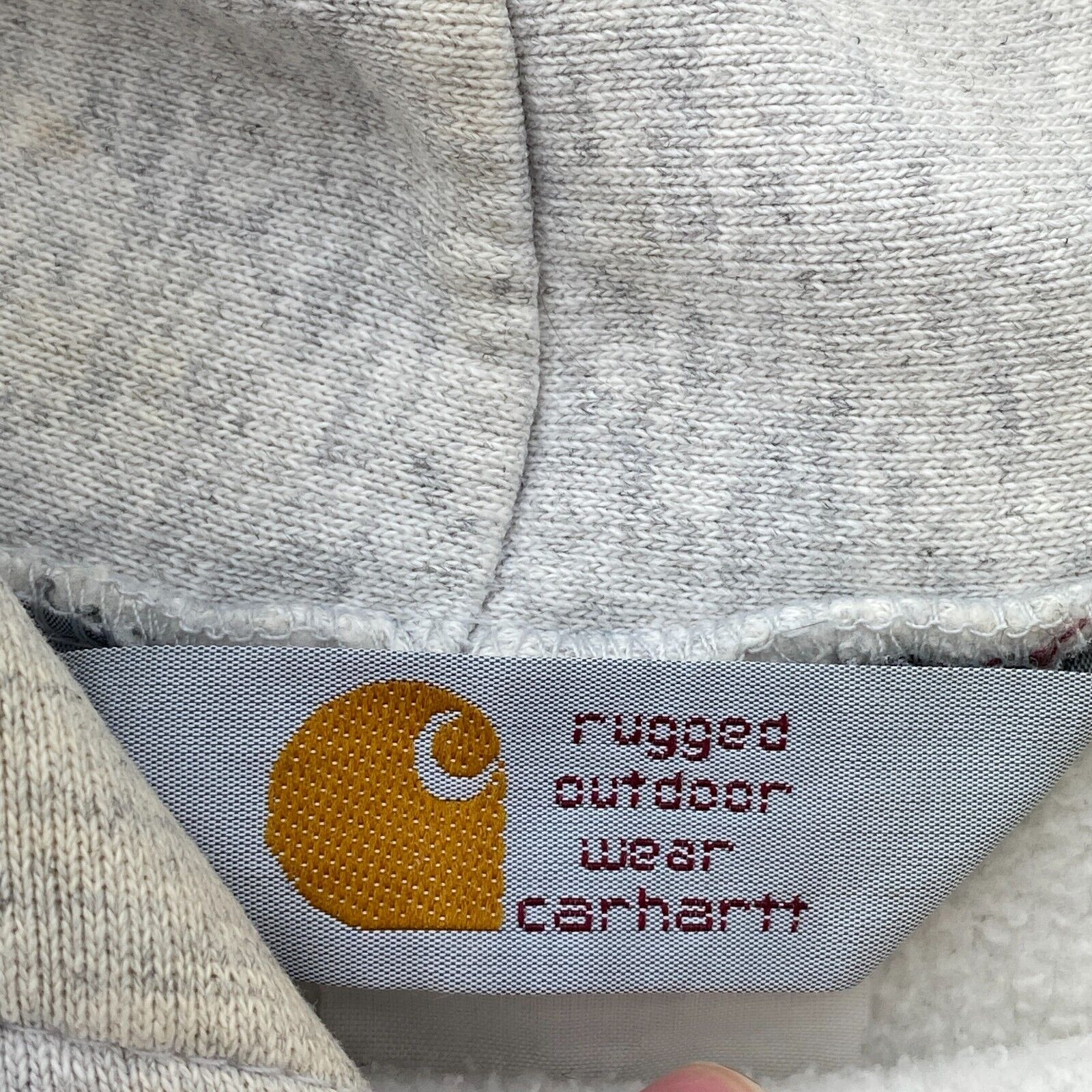 Carhartt Logo Embroidered Gray Hoodie Size M