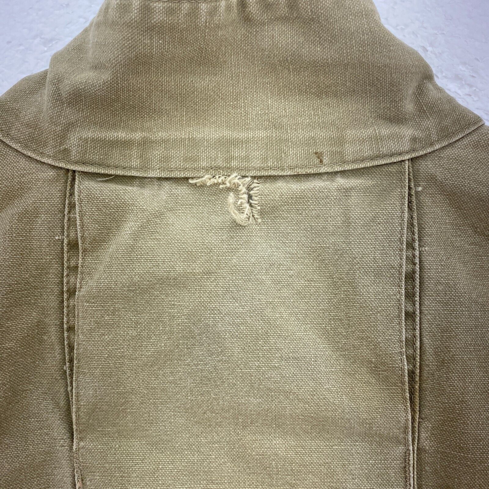 Pelican Cove Short Bomber Canvas Workwear Snapped Beige Jacket Size M