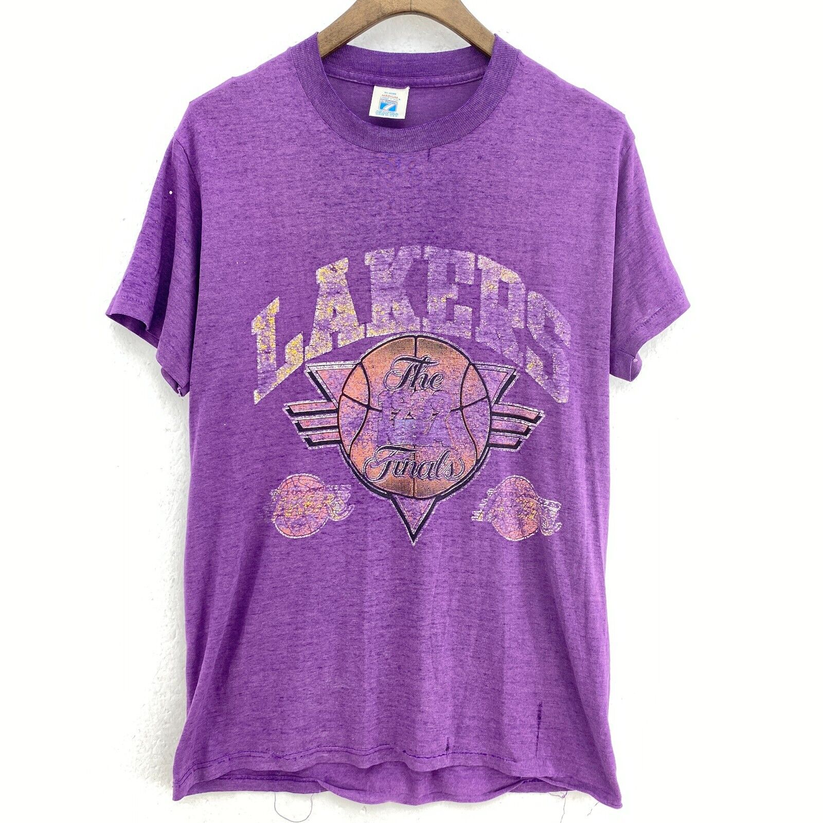 Logo 7 Los Angeles Lakers NBA Vintage Purple T-shirt Size M Women's
