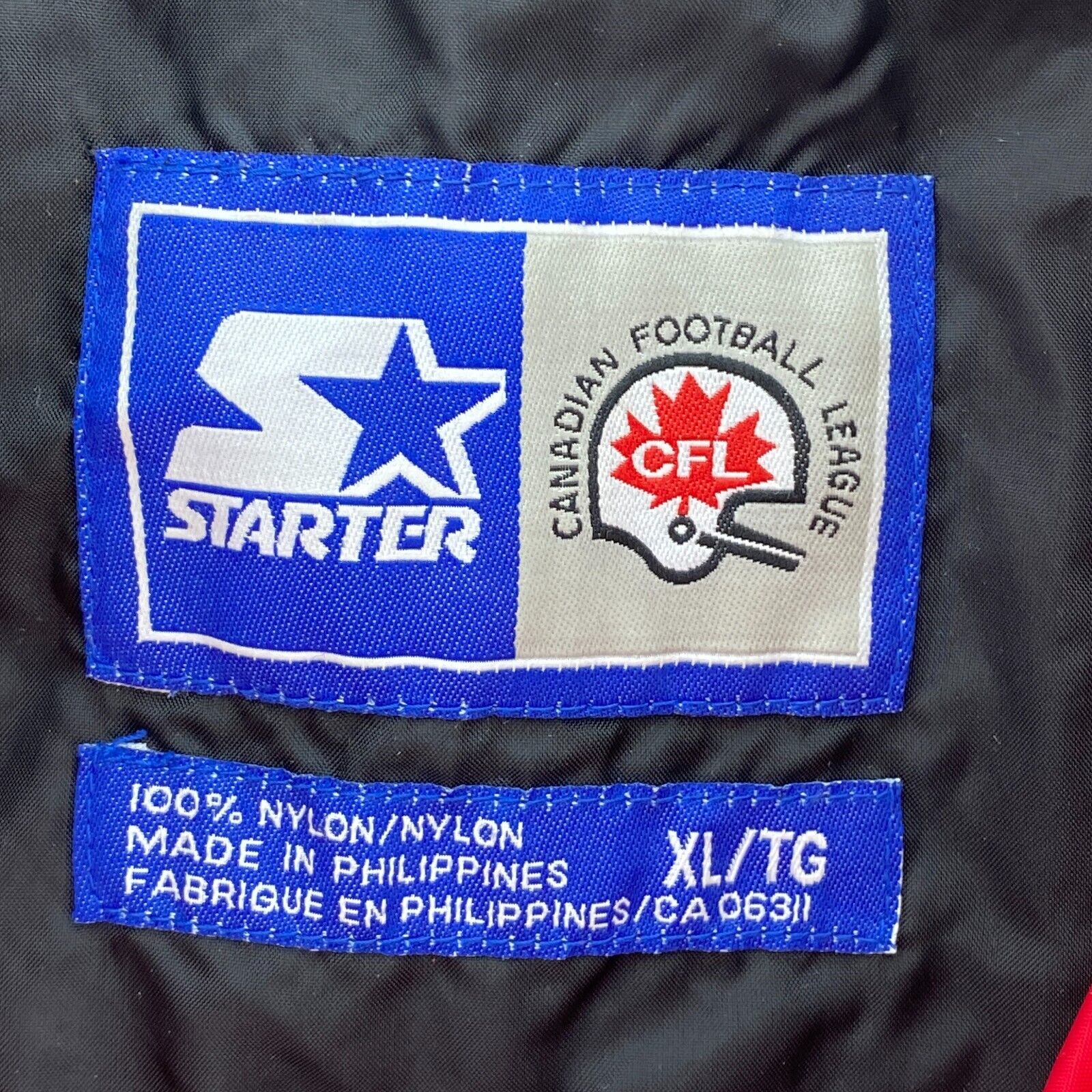 Vintage Starter Calgary Stampeders CFL Full Zip Red Track Jacket Size XL
