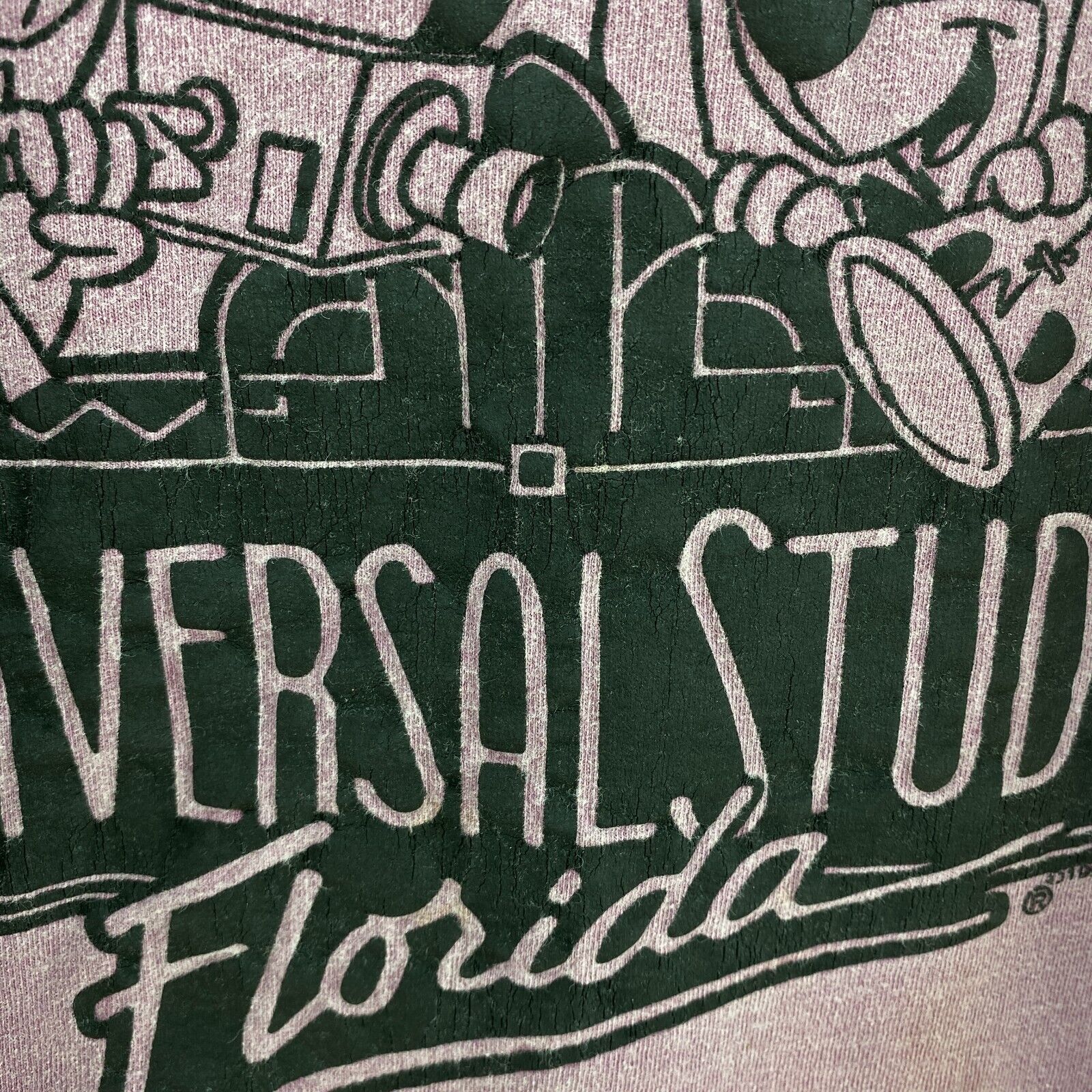 Universal Studios Florida 1993 The Flintstones The Jetsons Purple T-shirt Size L