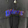 Vintage Edmonton Oilers NHL Black Quarter Zip Insulated Pullover Jacket Size XL