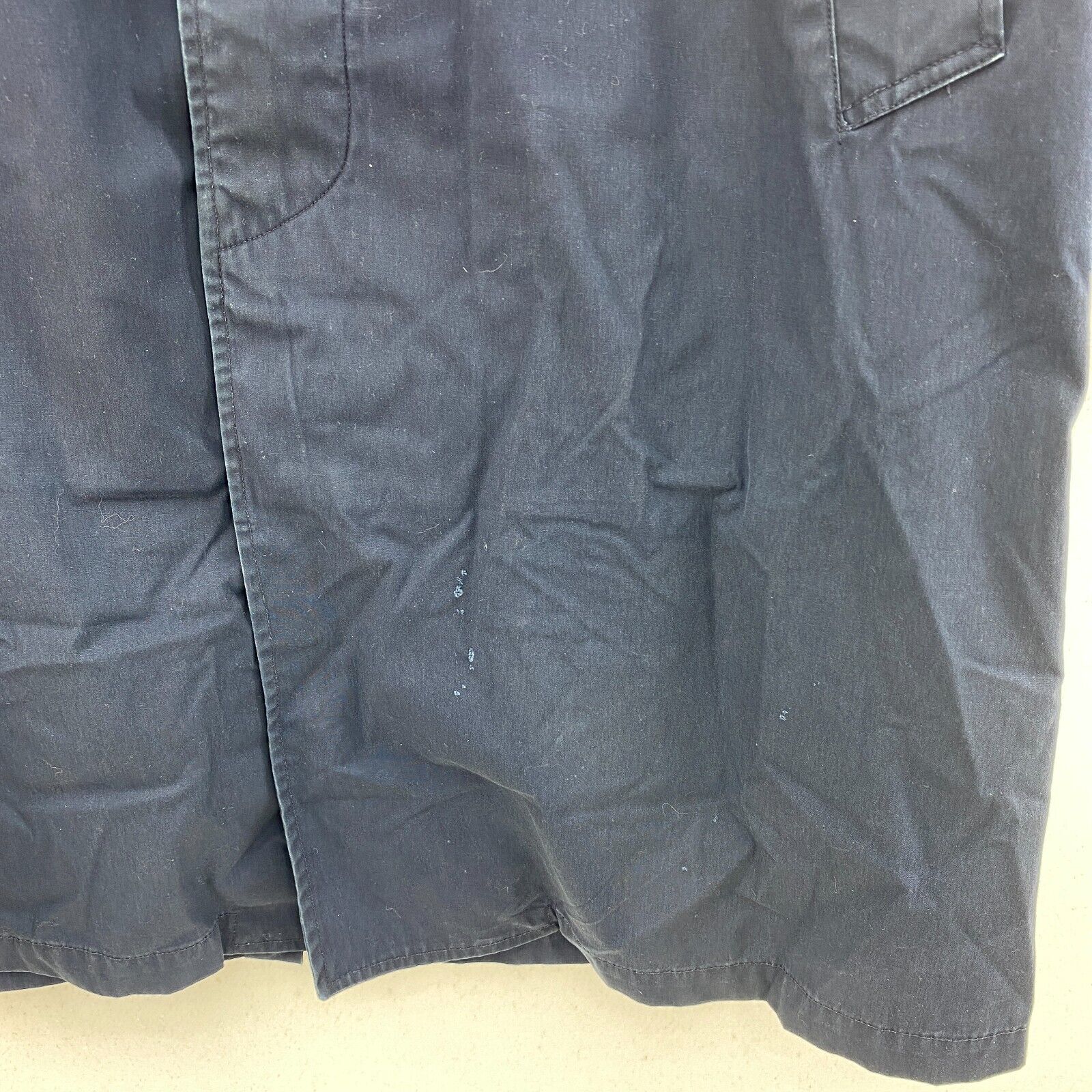 Vintage Military Fleece Lined Army Trench Coat Navy Blue Size L
