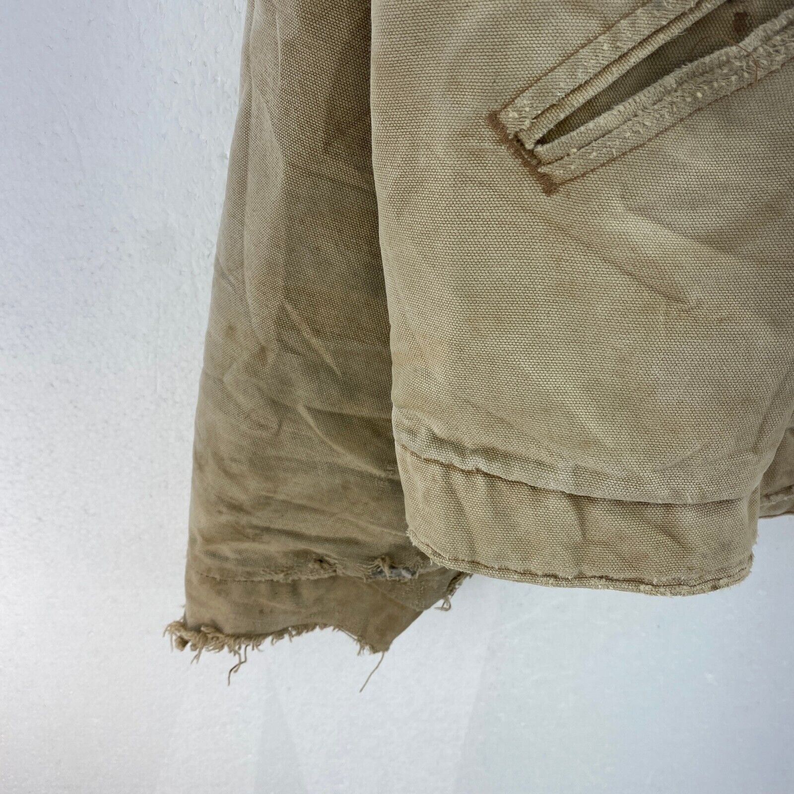 Carhartt Workwear Logo Tan Jacket Size 46 Full Zip Up