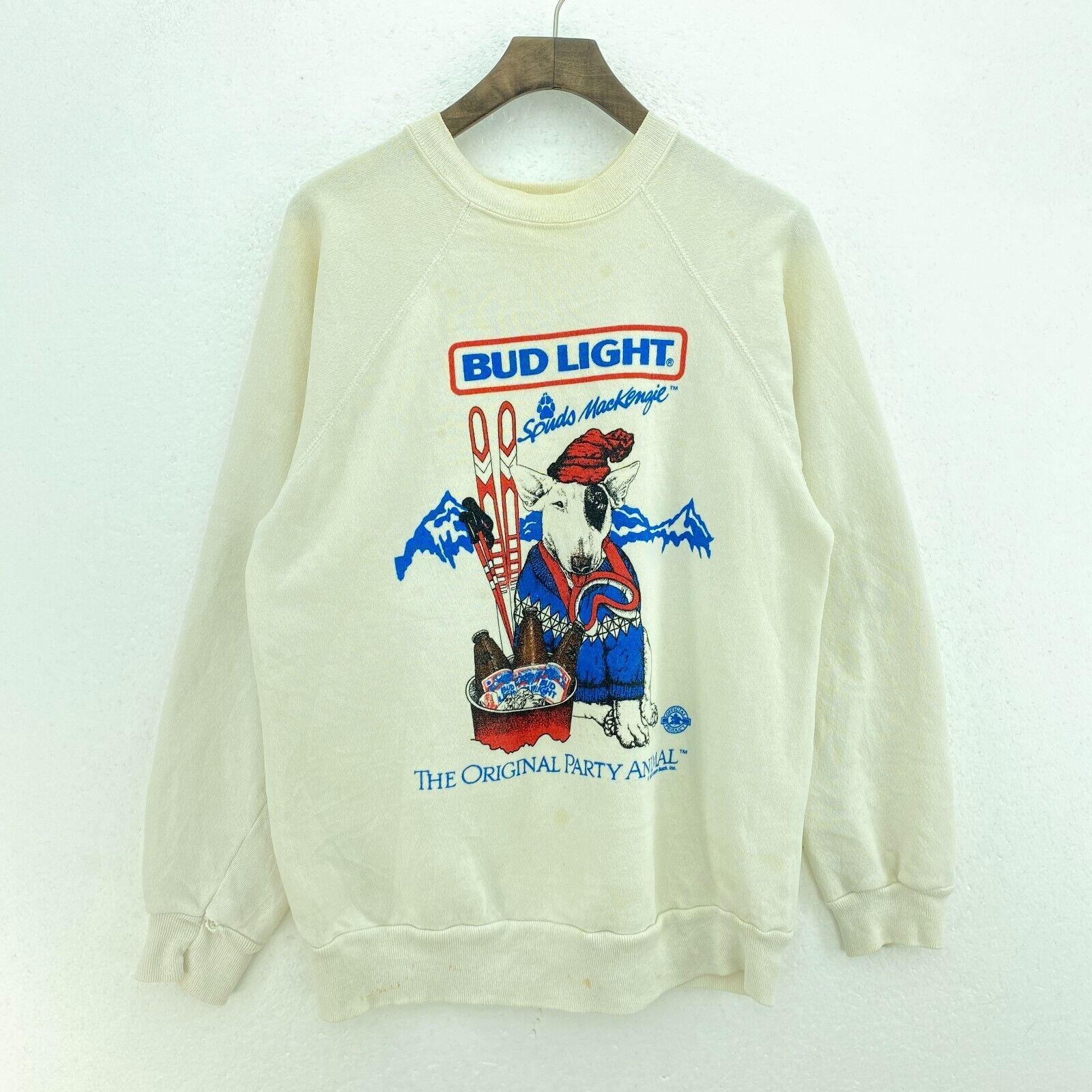 Bud Light The Original Party Animal Ivory Sweatshirt Size L Crewneck Women's