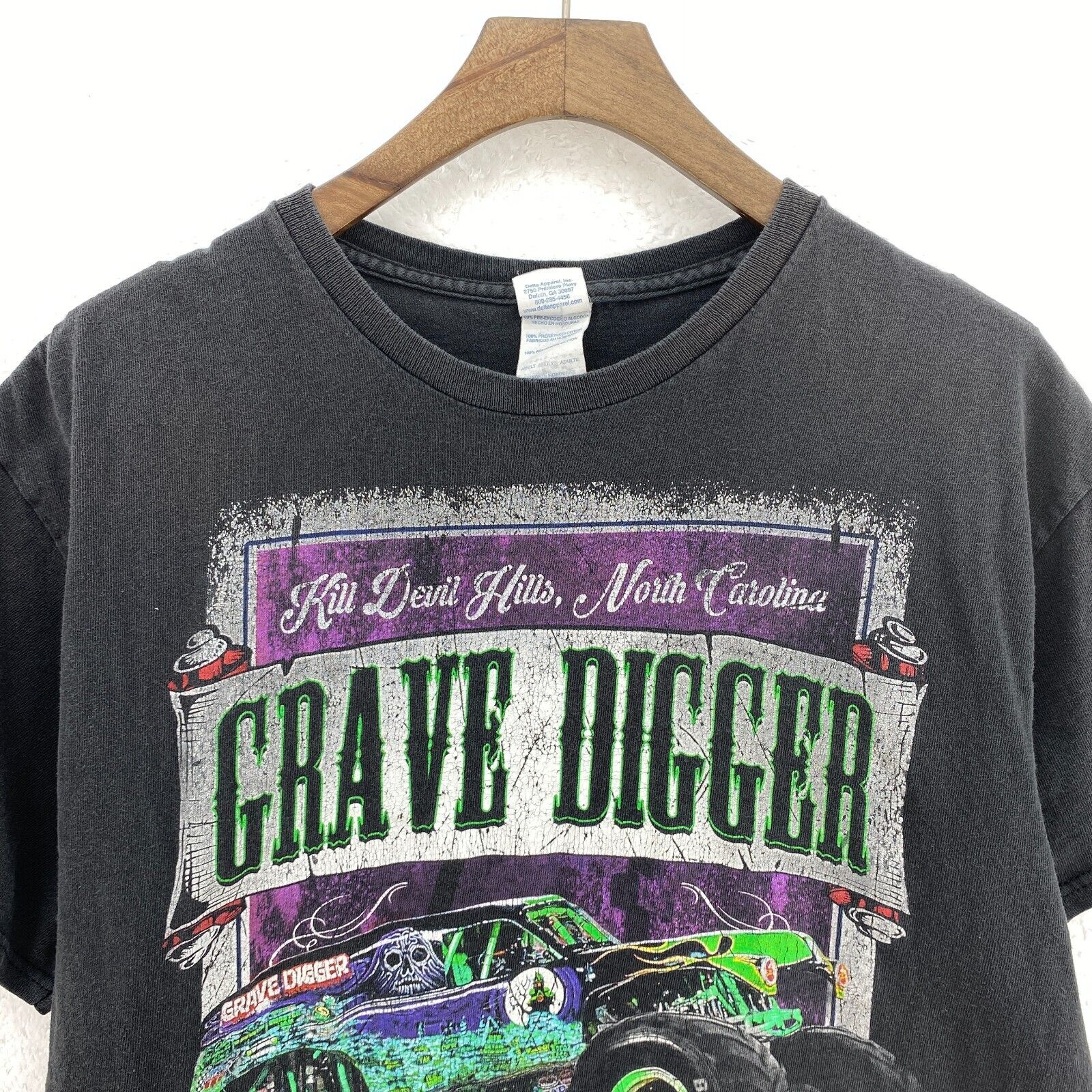 Grave Digger Monster Jam Racing Graphic 2019 Black T-shirt Size L