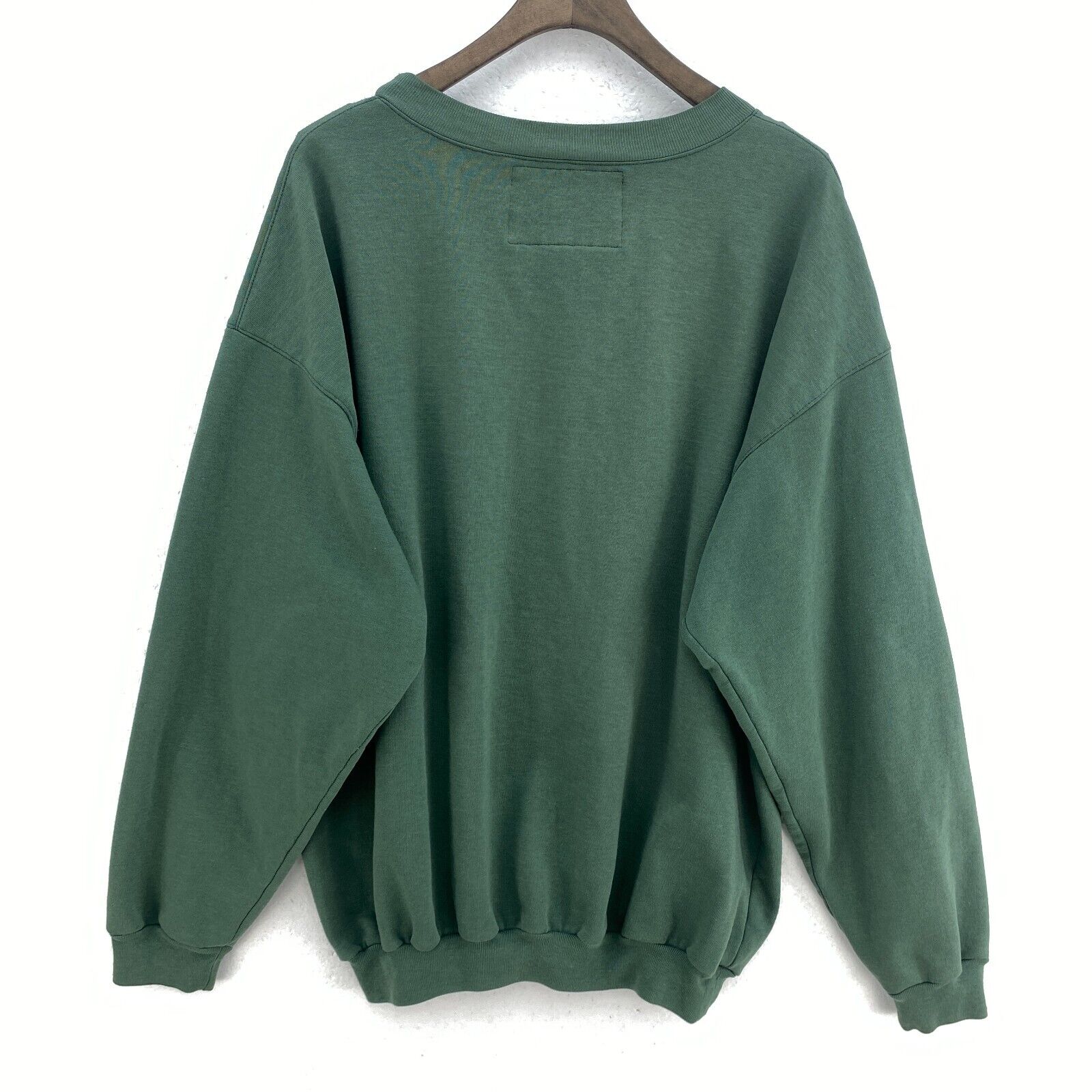 Guess Embroidered Logo Vintage Green Sweatshirt Size L