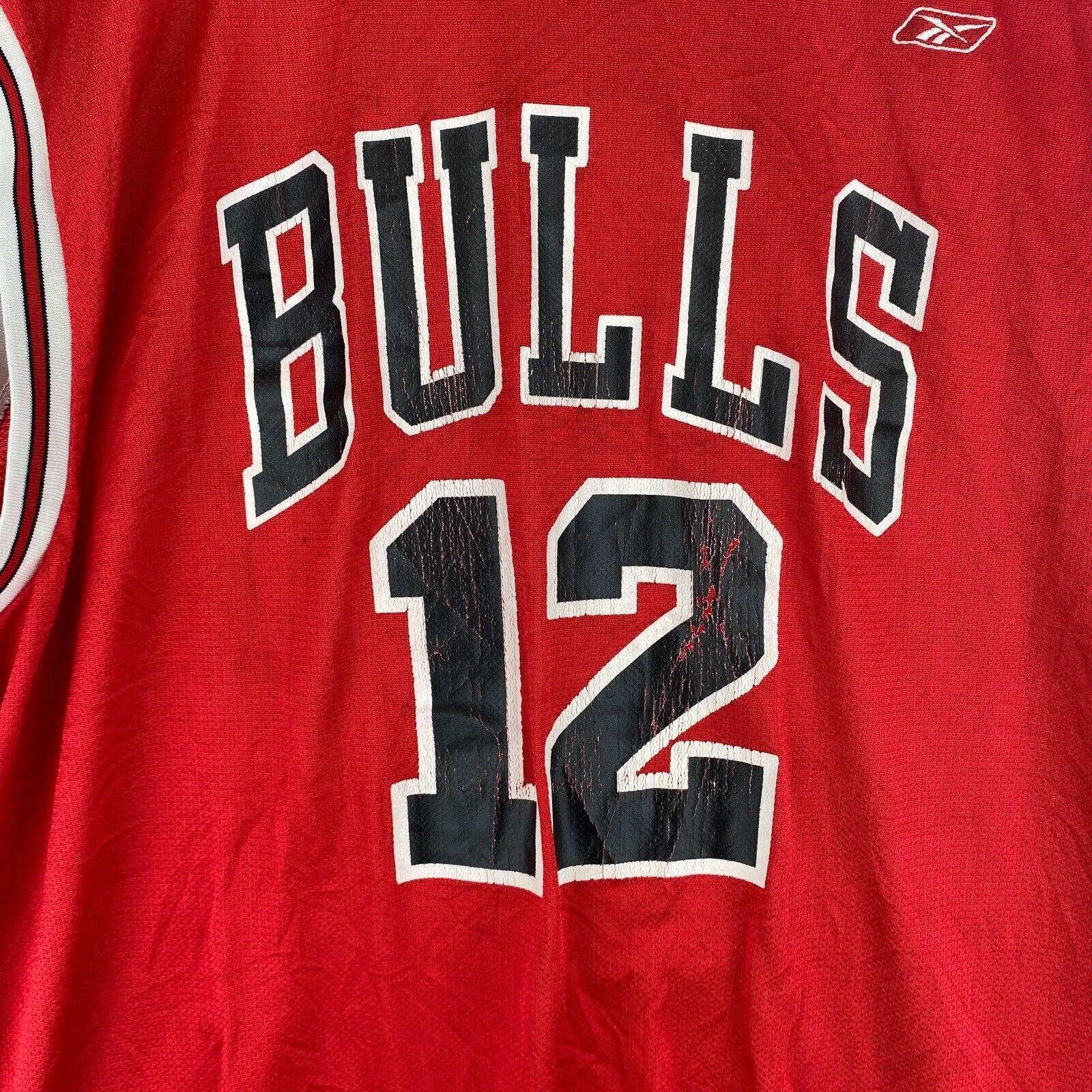 Vintage Reebok Chicago Bulls NBA #12 Kirk Hinrich Sleeveless Red Jersey Size 2XL