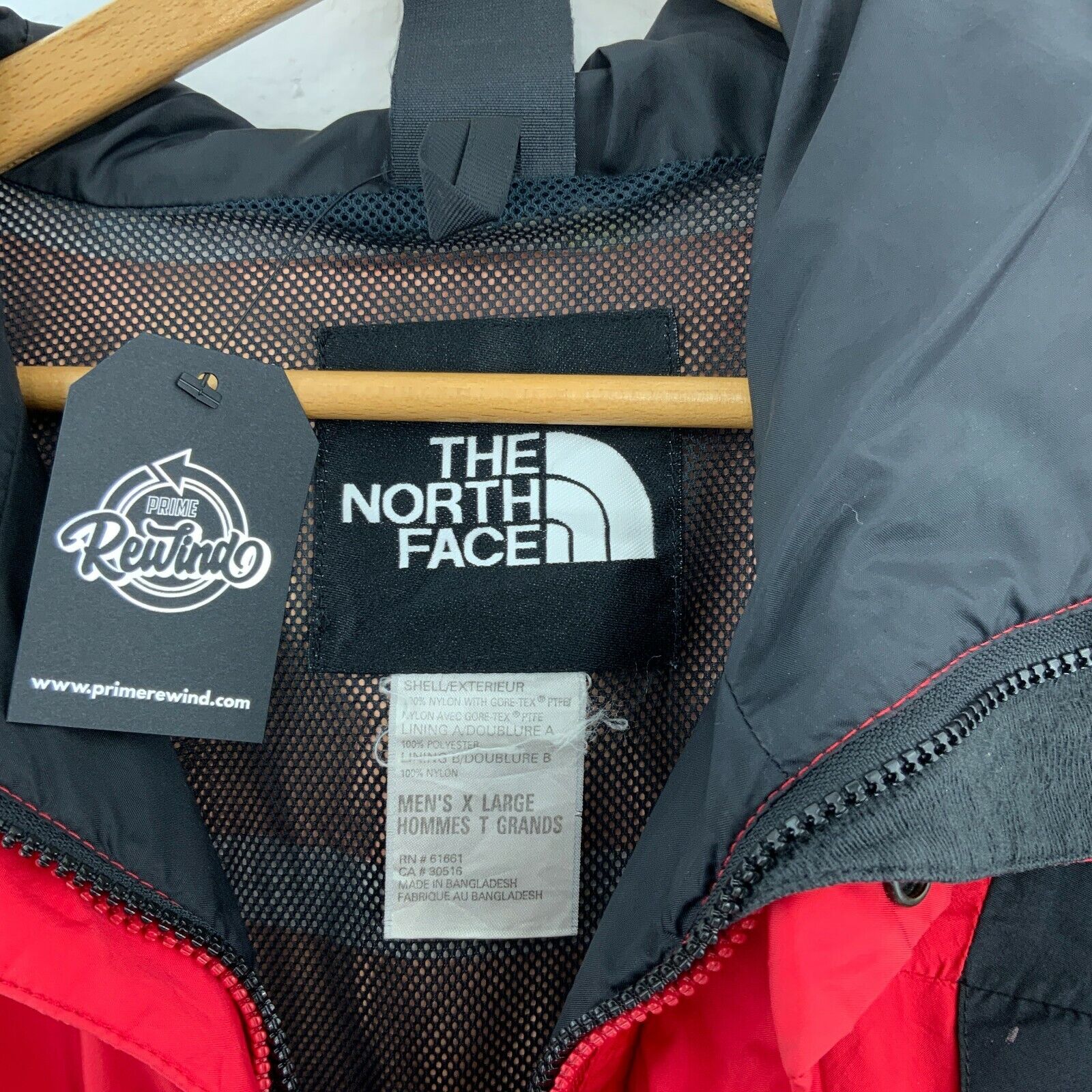 The North Face Full Zip Red Hooded Jacket Size XL