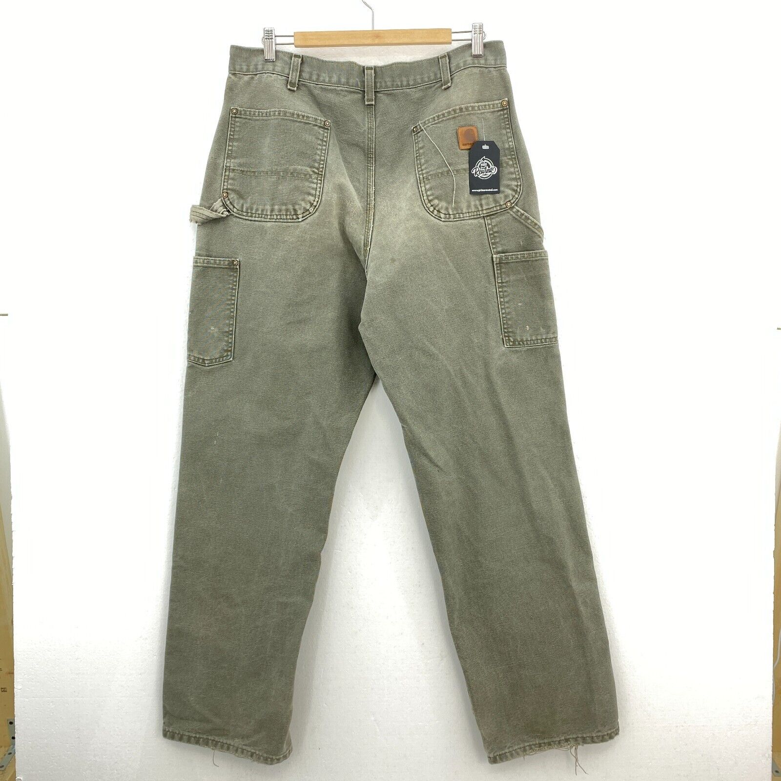 Carhartt Moss Green Workwear Pant Straight Double Knee Size 36 x 32
