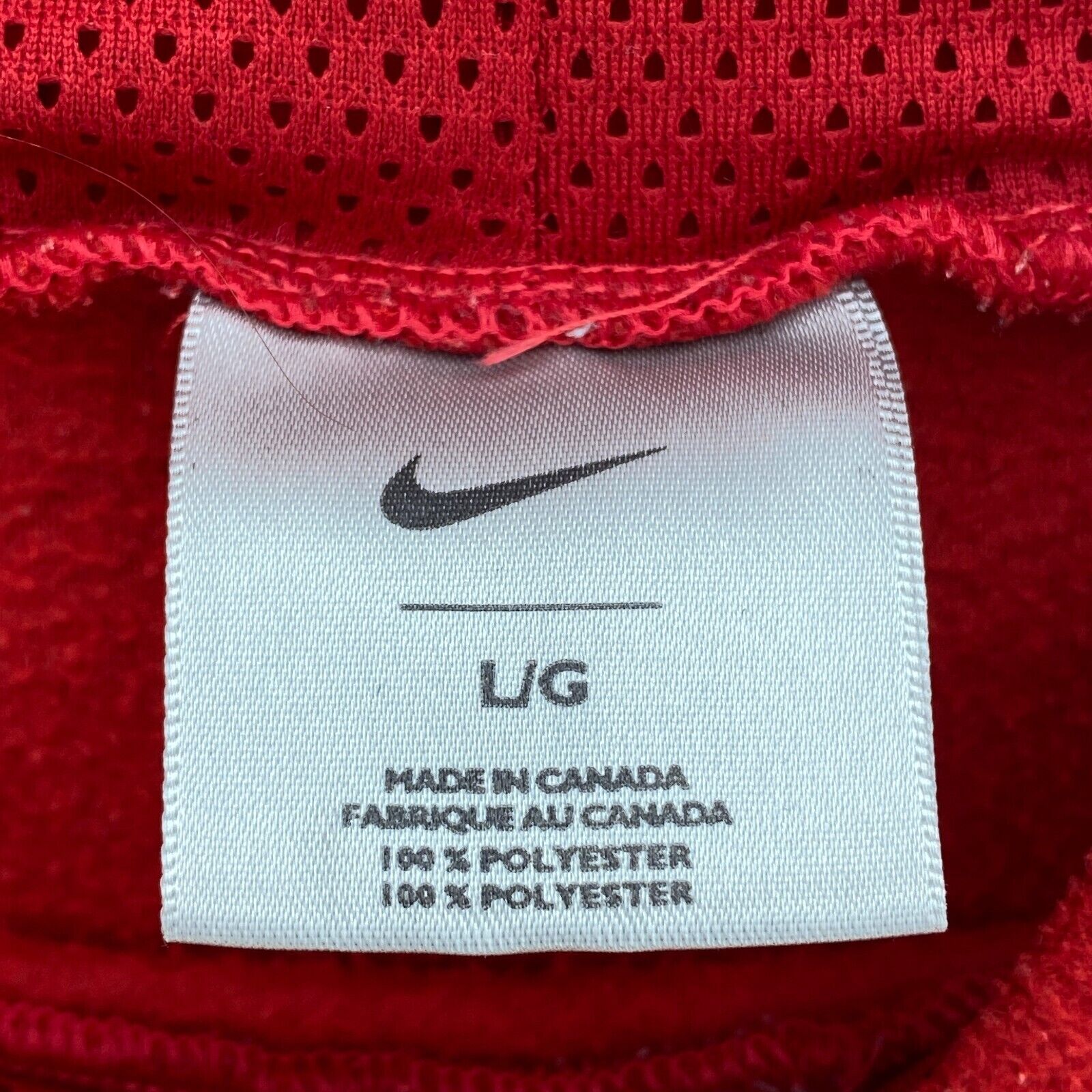 Vintage Nike Logo Spell Out Fleece Red Hoodie Size L