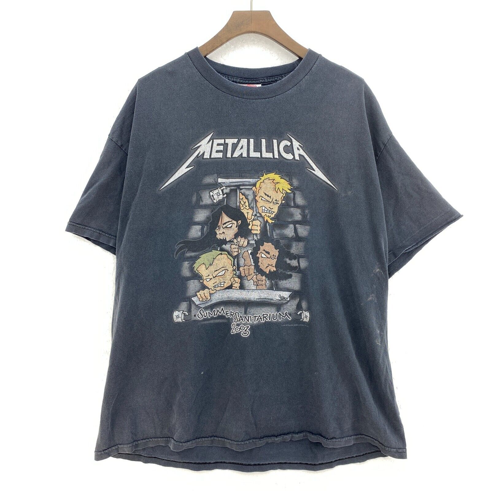 Metallica 2003 Summer Sanitarium Black T-shirt Size XL Tee Metal Band