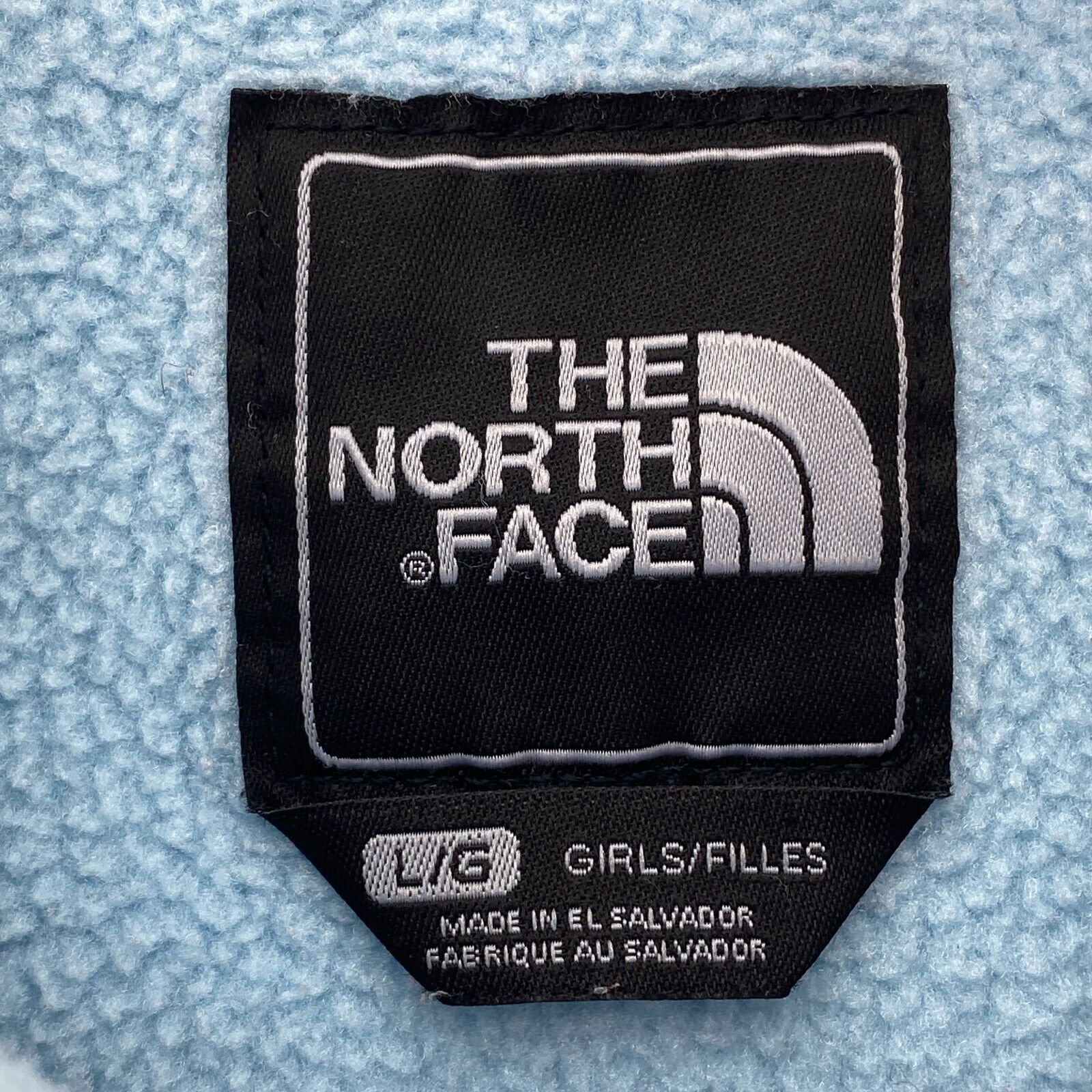 Girl's The North Face Blue Fleece Zip Pockets Jacket Size L Full Zip