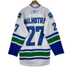 Reebok Vancouver Canucks NHL Manny Malhotra #24 Fight Strap White Jersey Size M