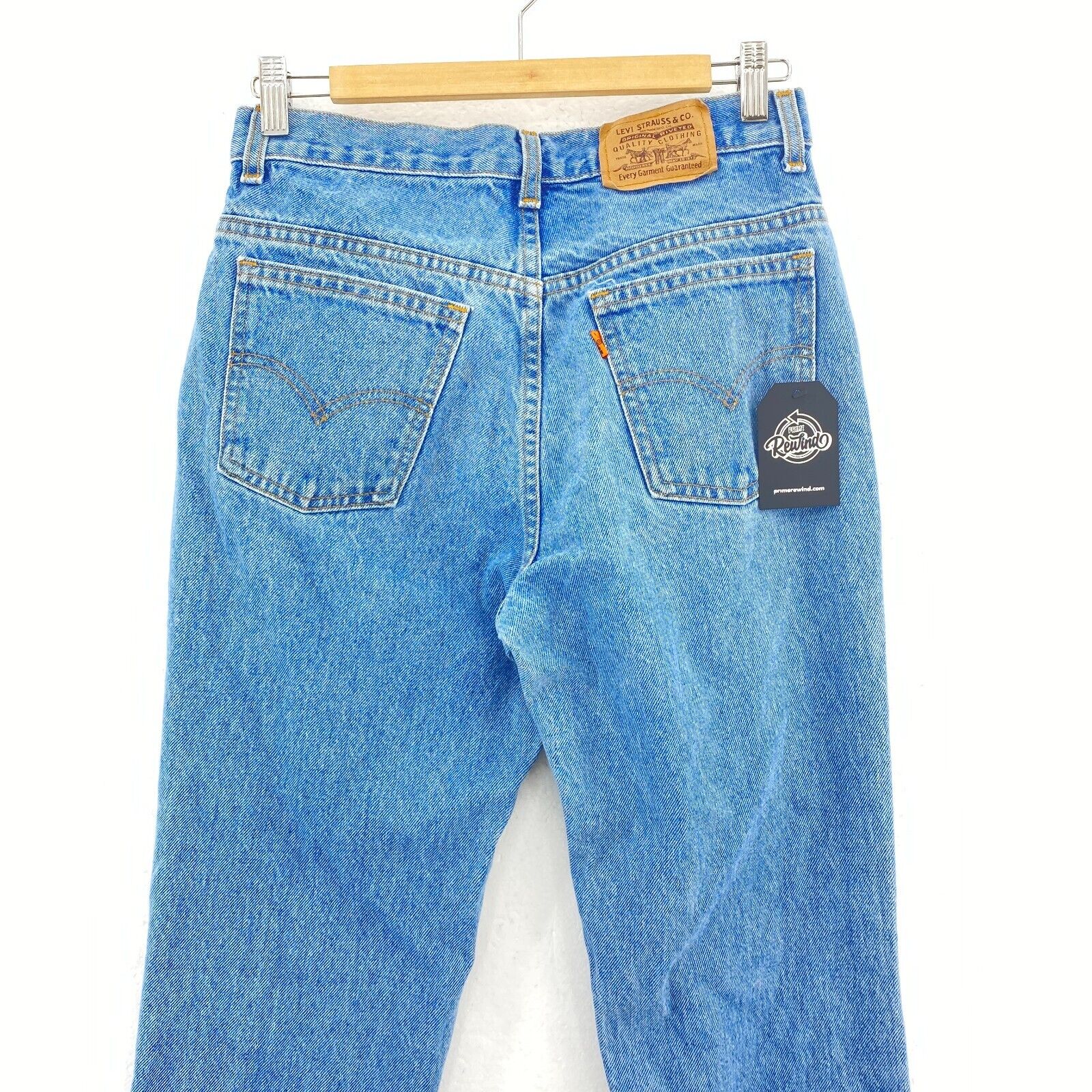 Levi's Orange Tab Light Wash Blue Denim Straight Jeans Size 29 Women's