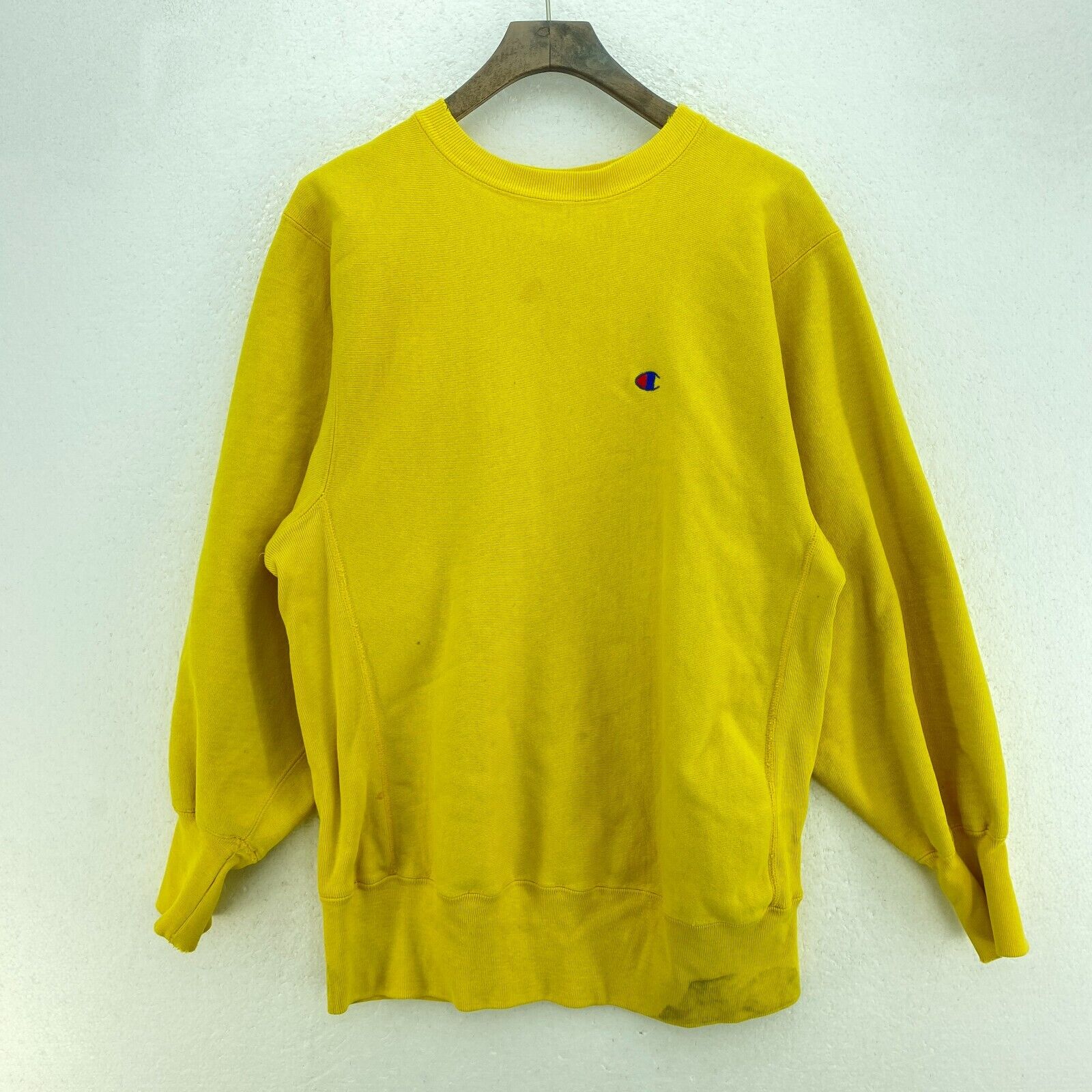 Champion Reverse Weave Yellow Crewneck Sweatshirt Size L
