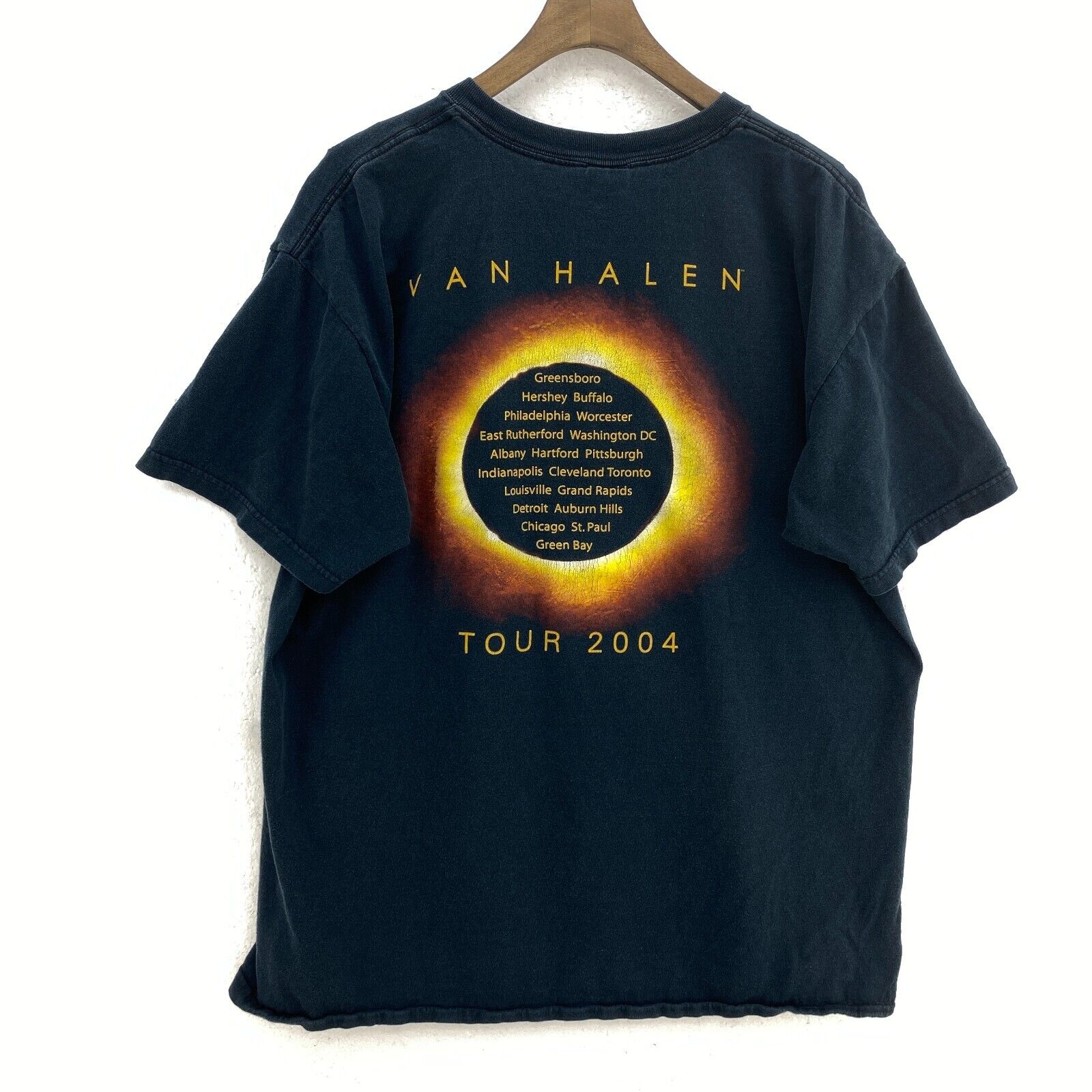 Van Halen Rock Band Tour 2004 Logo Black T-shirt Size XL