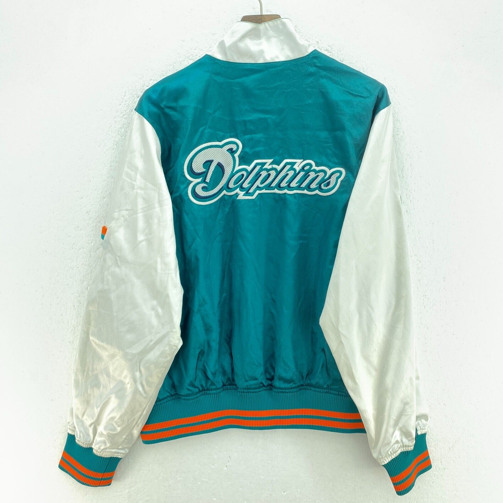 Vintage Reebok Miami Dolphins NCAA Green Full Zip Bomber Jacket Size XL