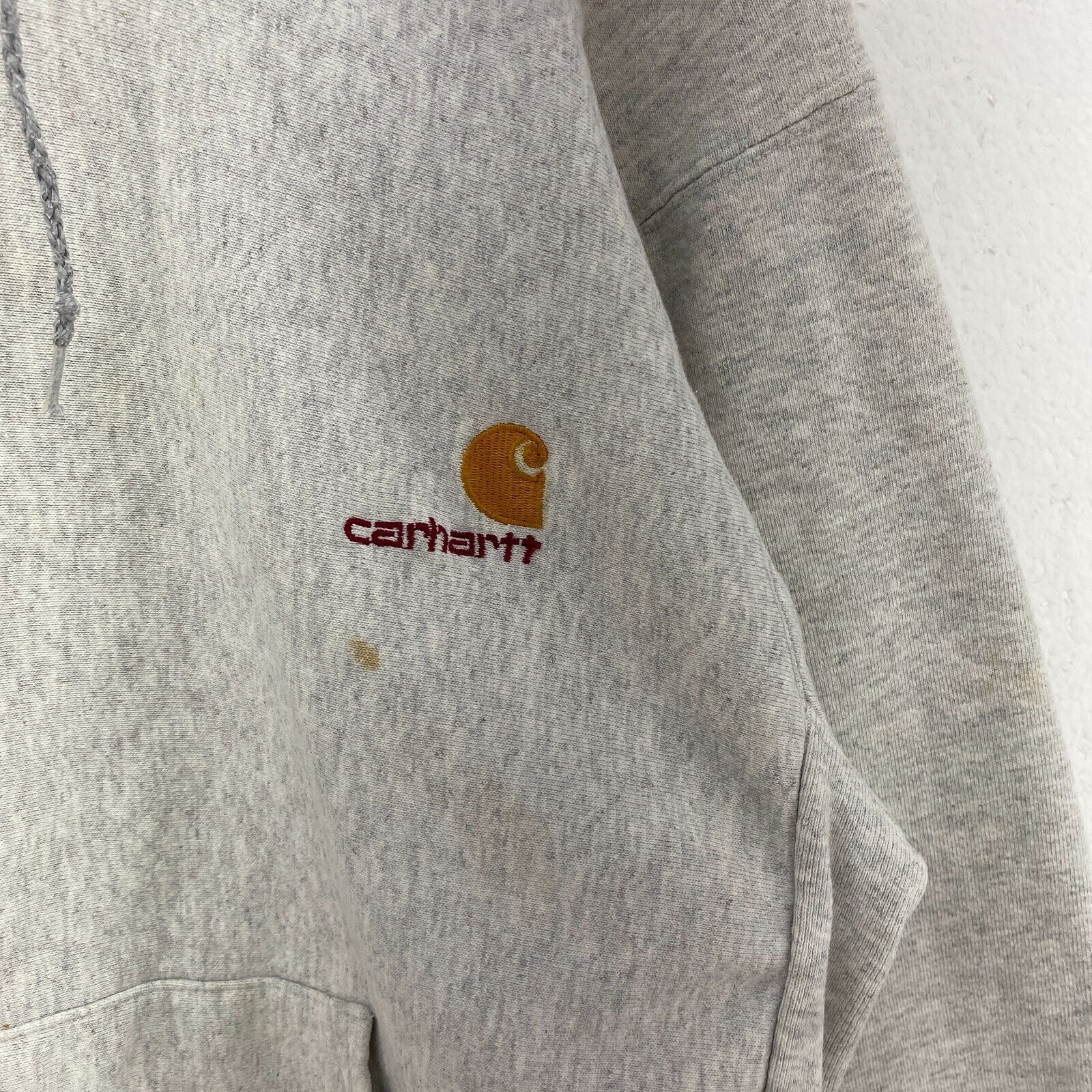 Carhartt Logo Embroidered Gray Hoodie Size M