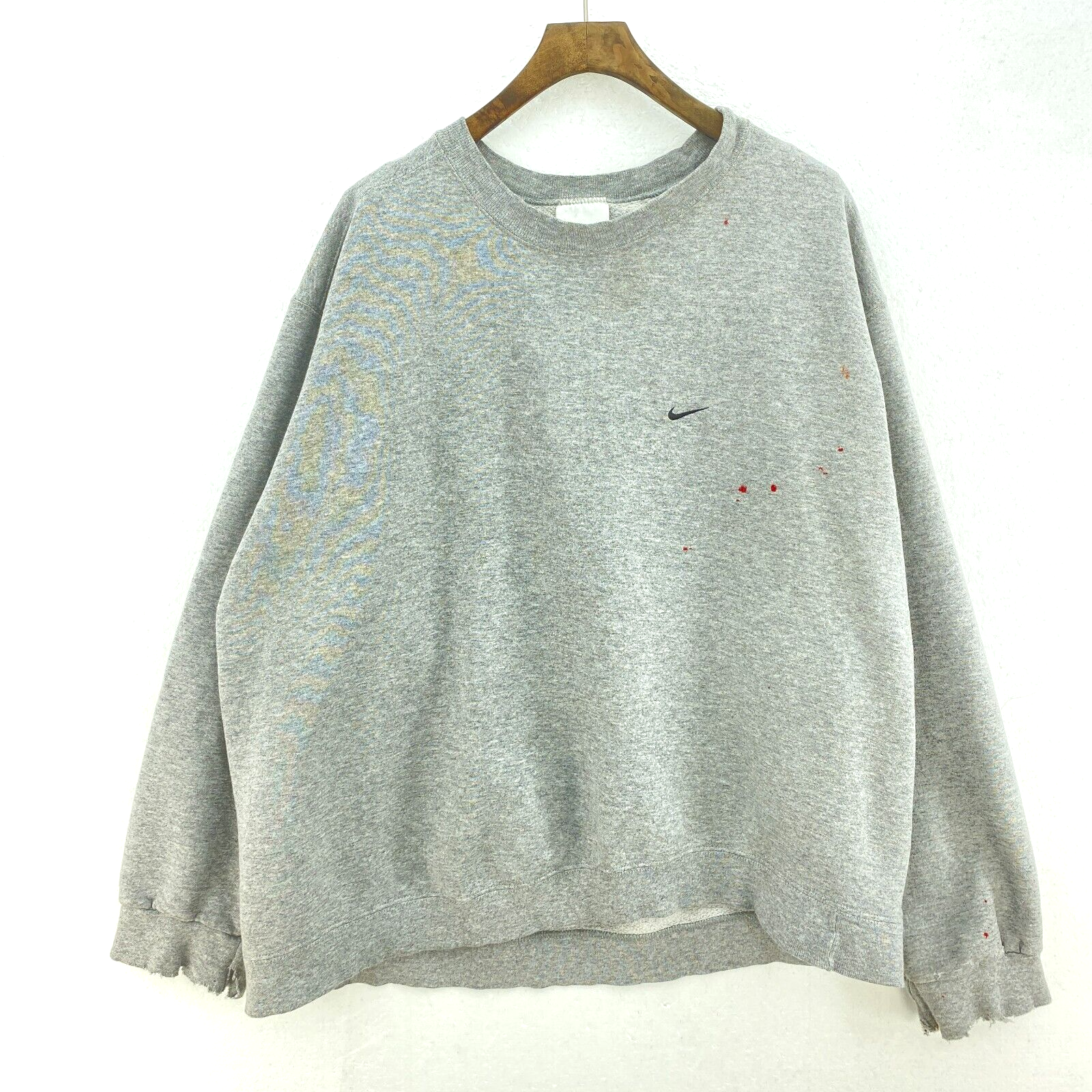 Nike Swoosh Embroidered Sweatshirt Size XL Gray Crewneck
