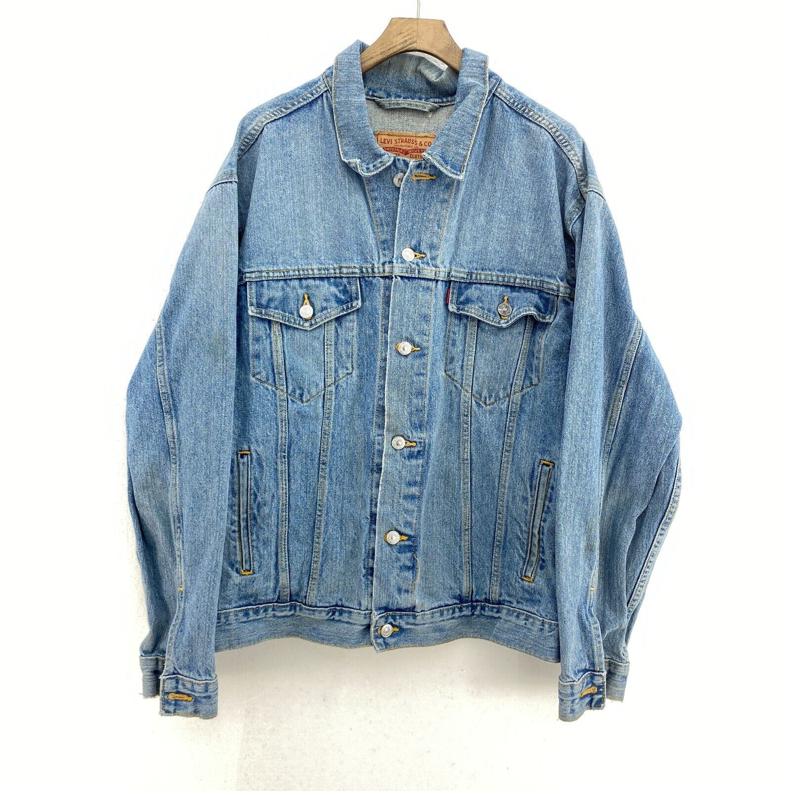 Levi Strauss Medium Blue Button Up Denim Jacket Size L