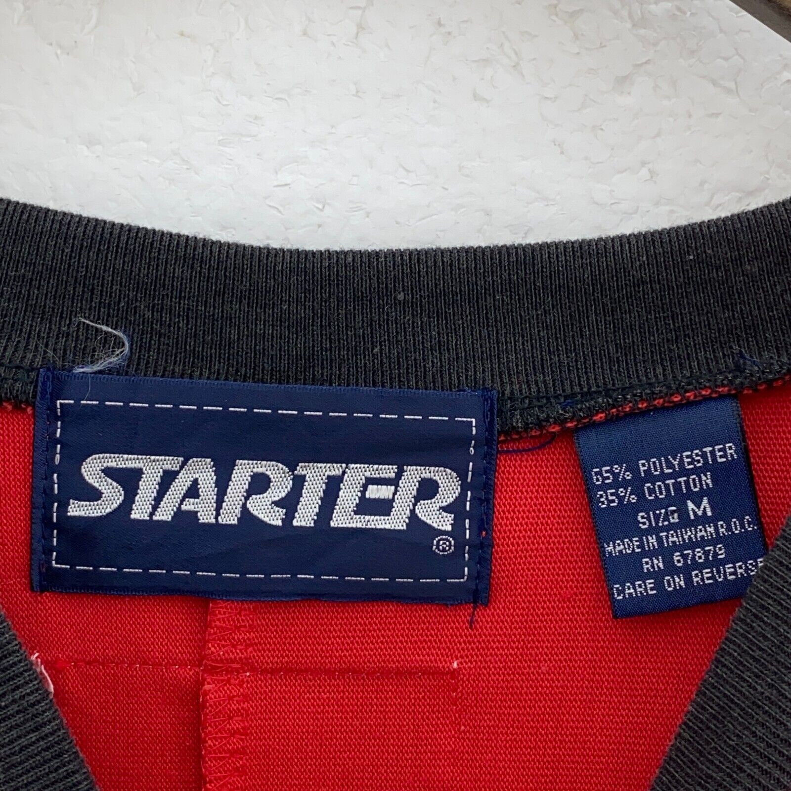 Vintage Starter San Francisco V-Neck Red White Jersey Size M