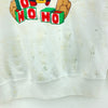 Bear Santa Ho Ho Ho Christmas White Sweatshirt Size L Crewneck