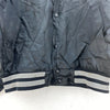 Vintage Swingster College Satin Snapped Black Bomber Jacket Size M