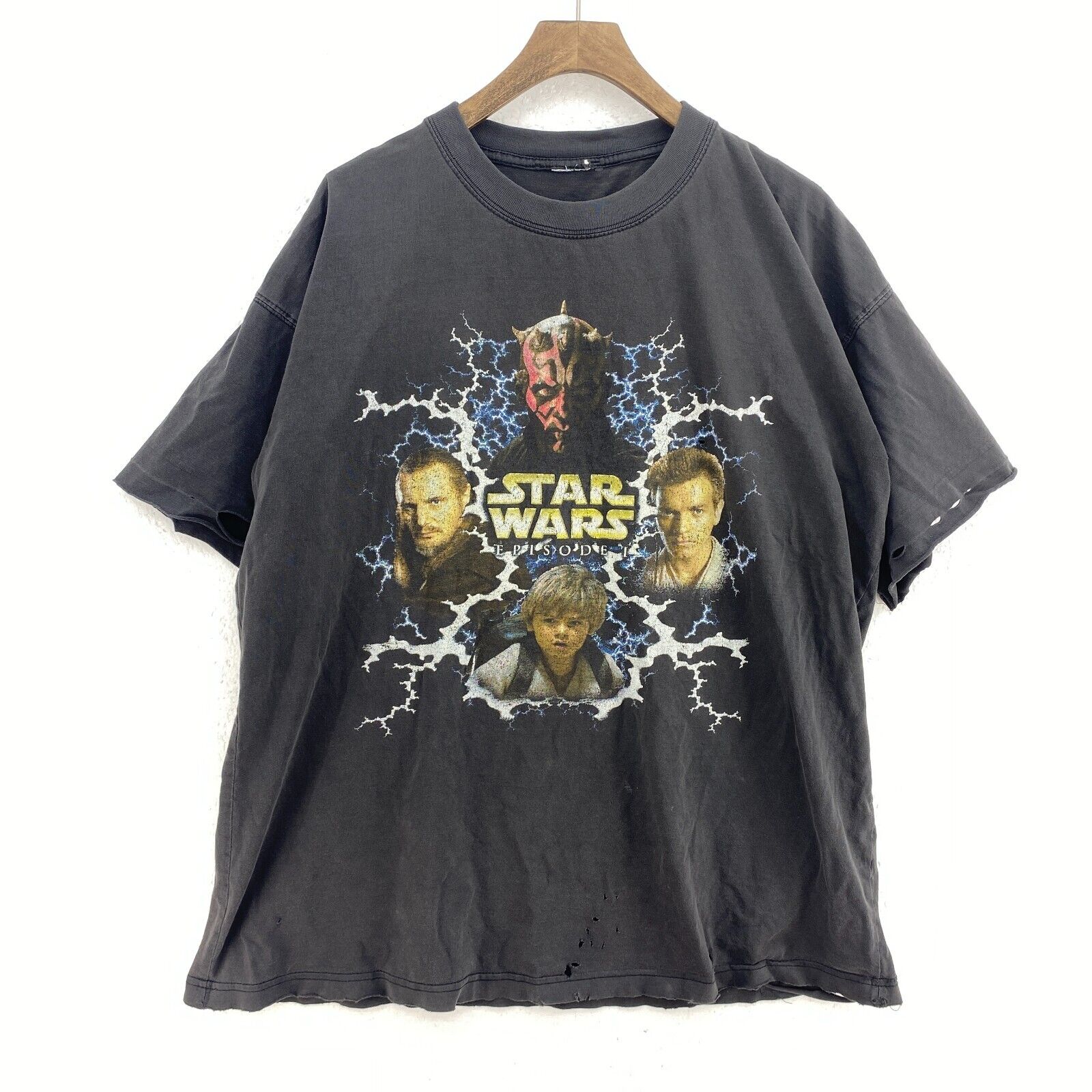Vintage Star Wars Episode I Movie Black T-shirt Size L
