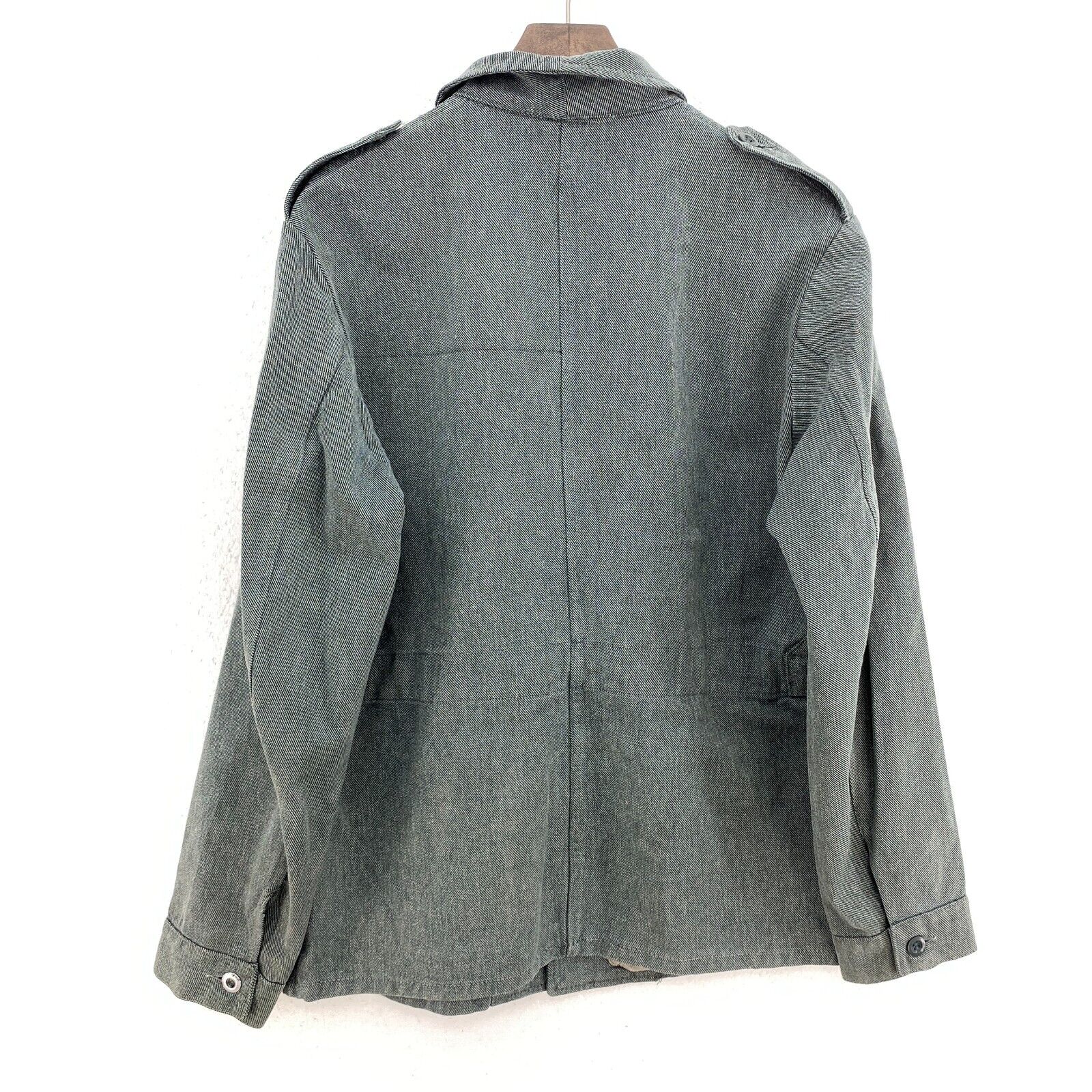 Vintage Gray Double Pocket Button Up Shirt Jacket Size S